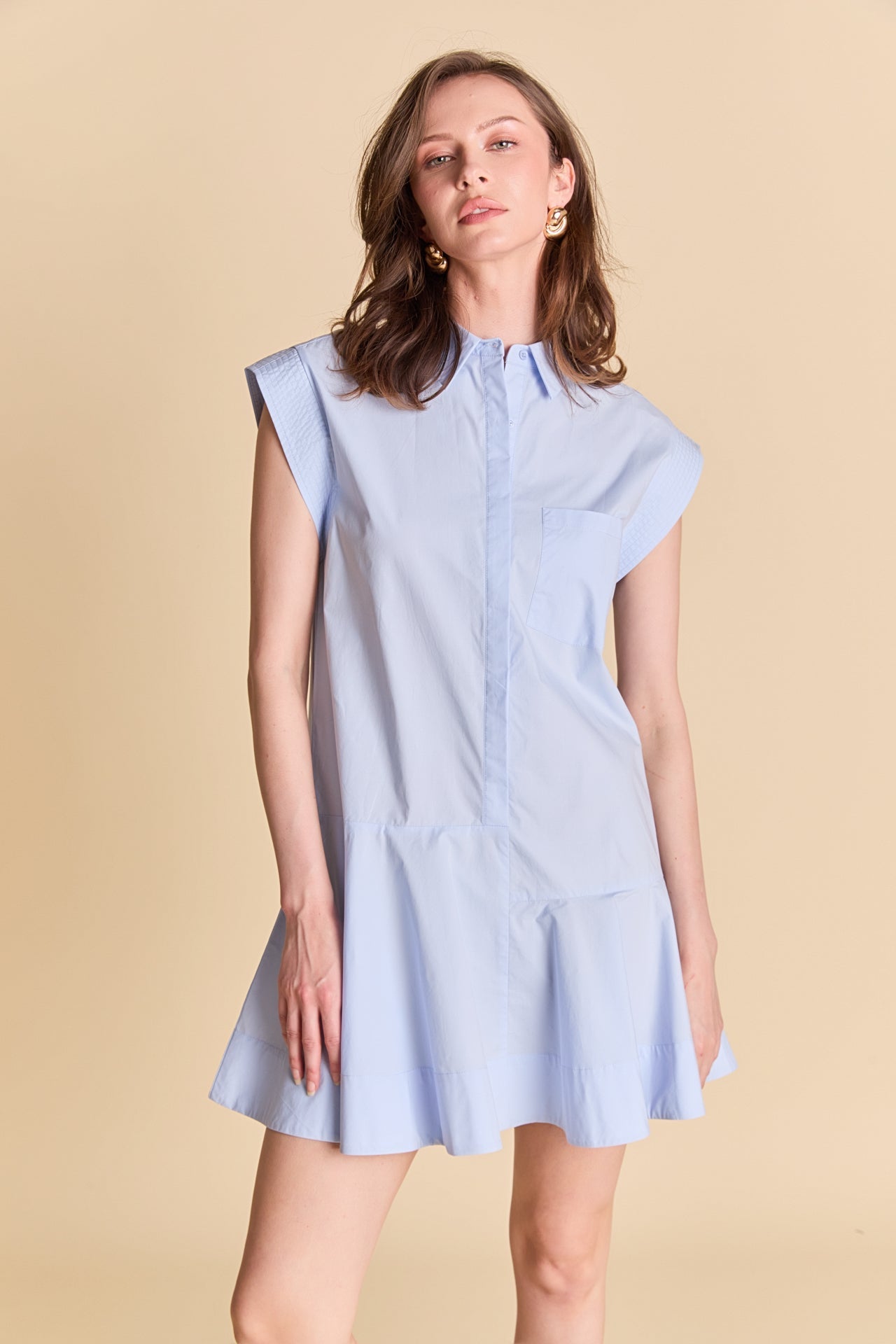 ENGLISH FACTORY - Collar Flare Skirt Dress - DRESSES available at Objectrare