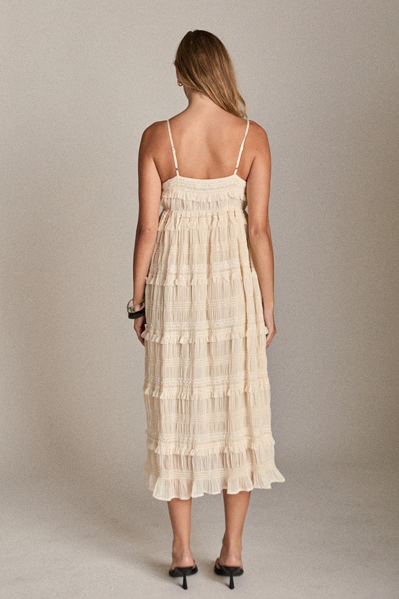 ENGLISH FACTORY - Smocked Sleeveless Midi Dress - DRESSES available at Objectrare