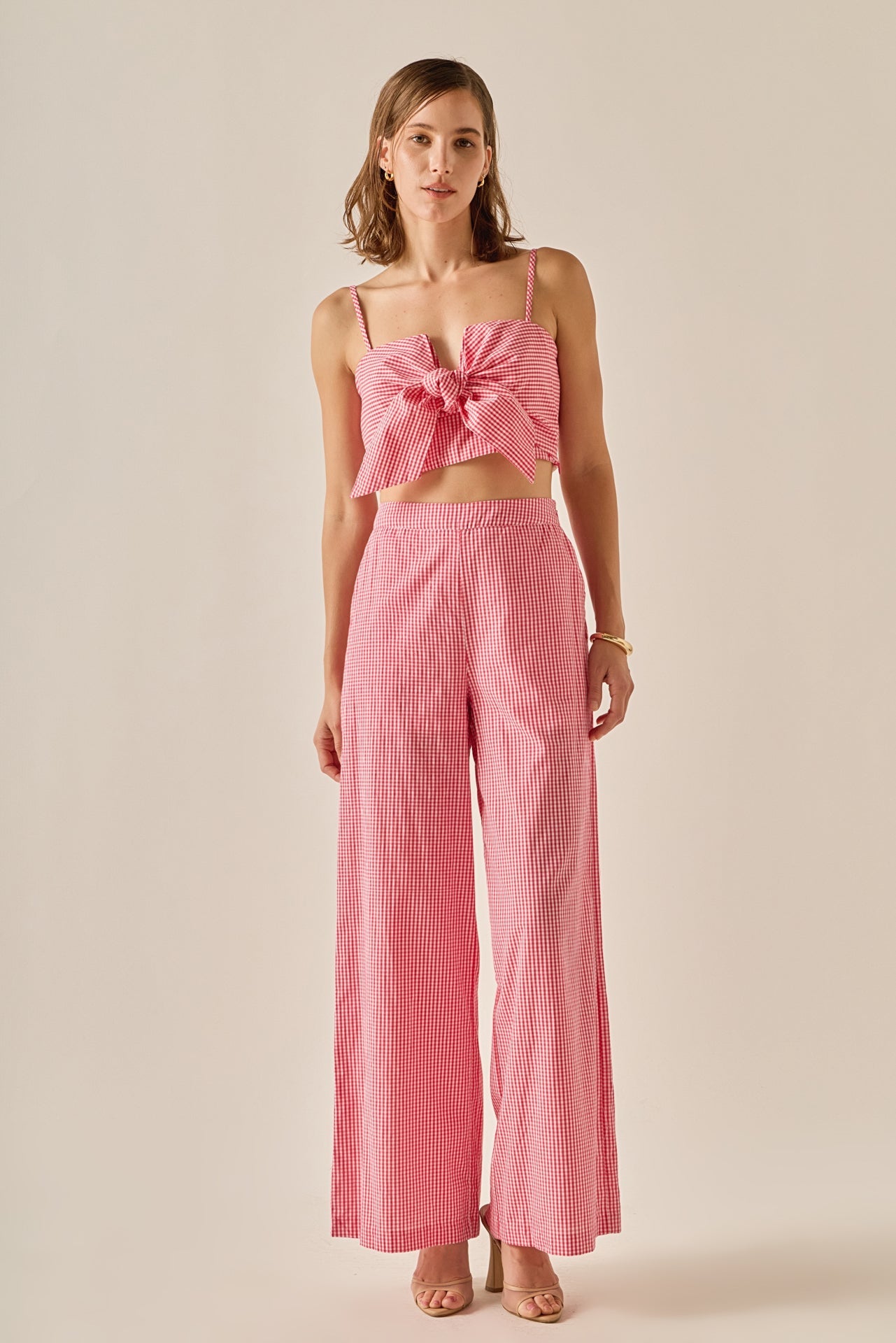 ENGLISH FACTORY - Gingham Twist Crop Top - TOPS available at Objectrare