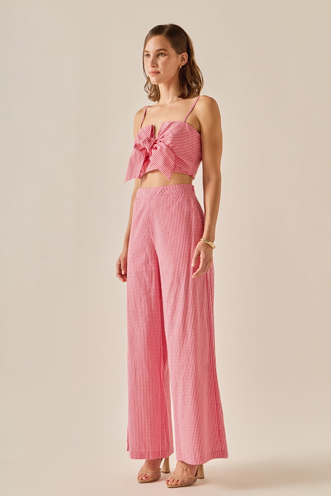 ENGLISH FACTORY - Gingham Twist Crop Top - TOPS available at Objectrare
