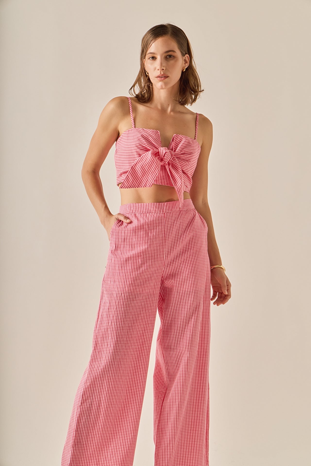 ENGLISH FACTORY - Gingham Culotte Breeze Pants - PANTS available at Objectrare
