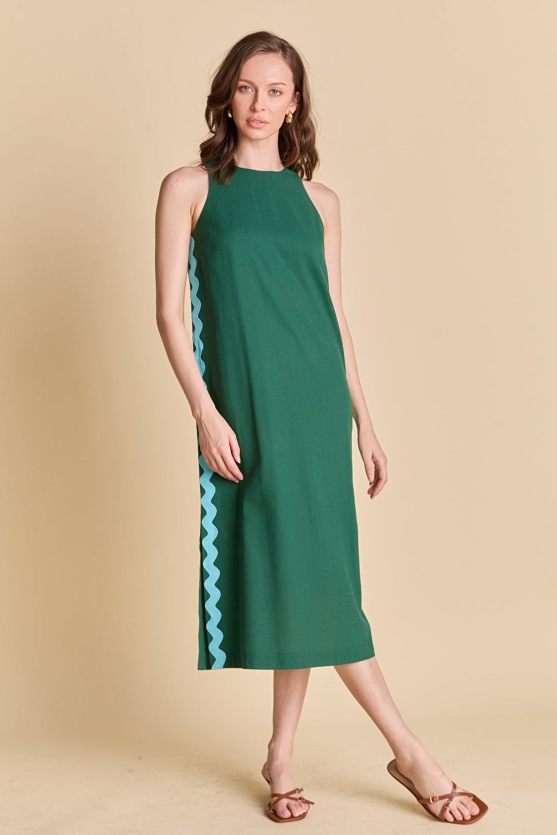 ENGLISH FACTORY - Sleeveless Ric Rac Midi Dress - DRESSES available at Objectrare