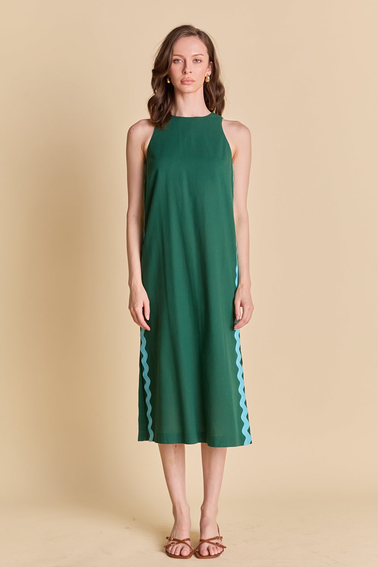 ENGLISH FACTORY - Sleeveless Ric Rac Midi Dress - DRESSES available at Objectrare