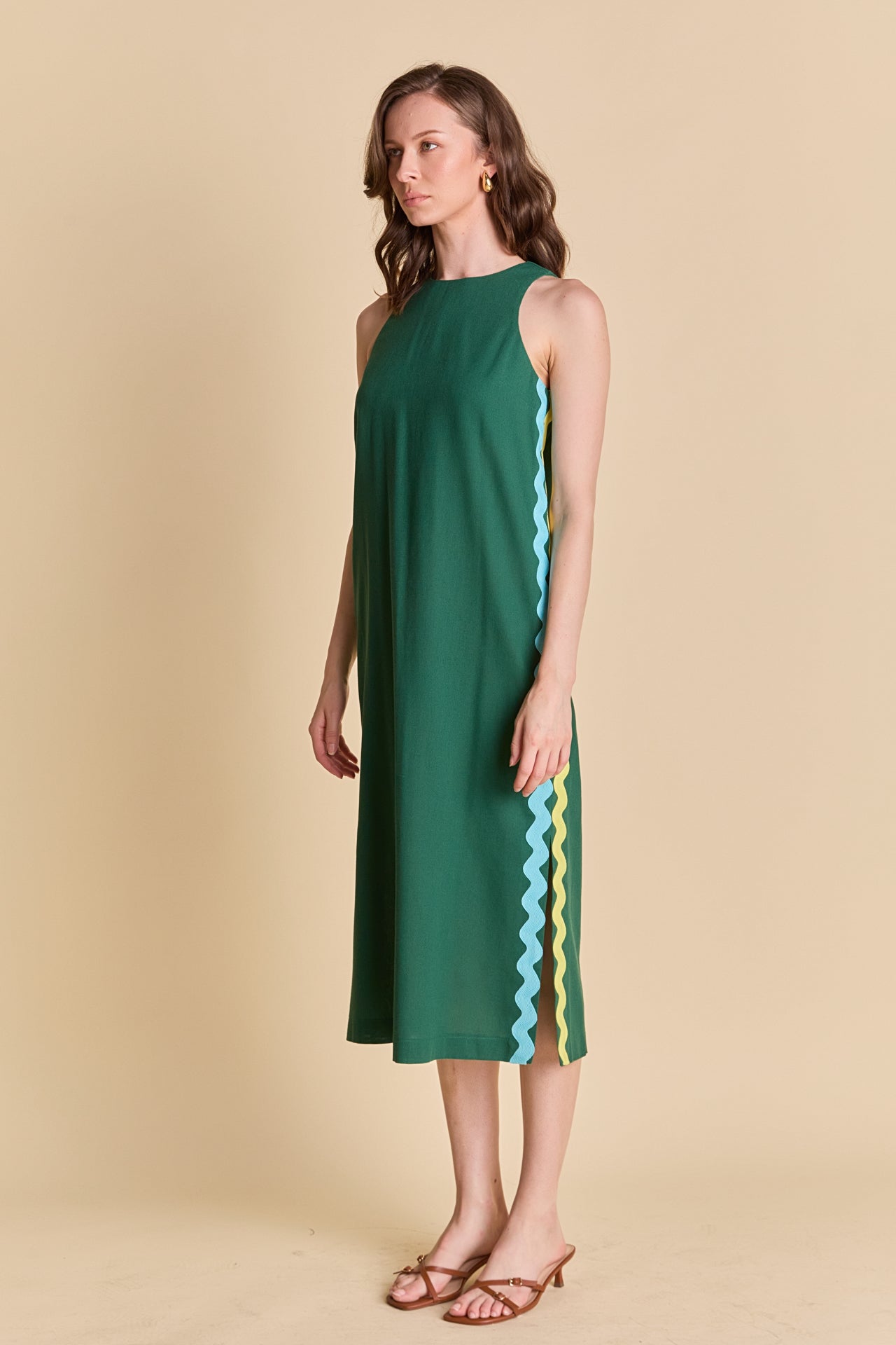 ENGLISH FACTORY - Sleeveless Ric Rac Midi Dress - DRESSES available at Objectrare