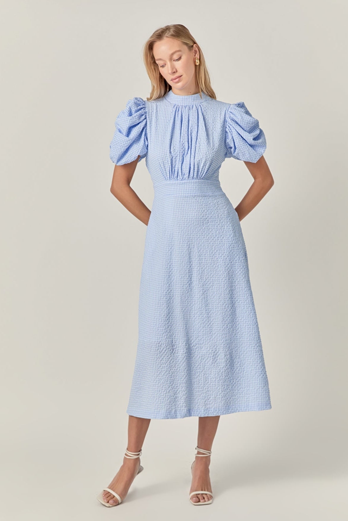 ENGLISH FACTORY - Gingham Charm Midi Dress - DRESSES available at Objectrare