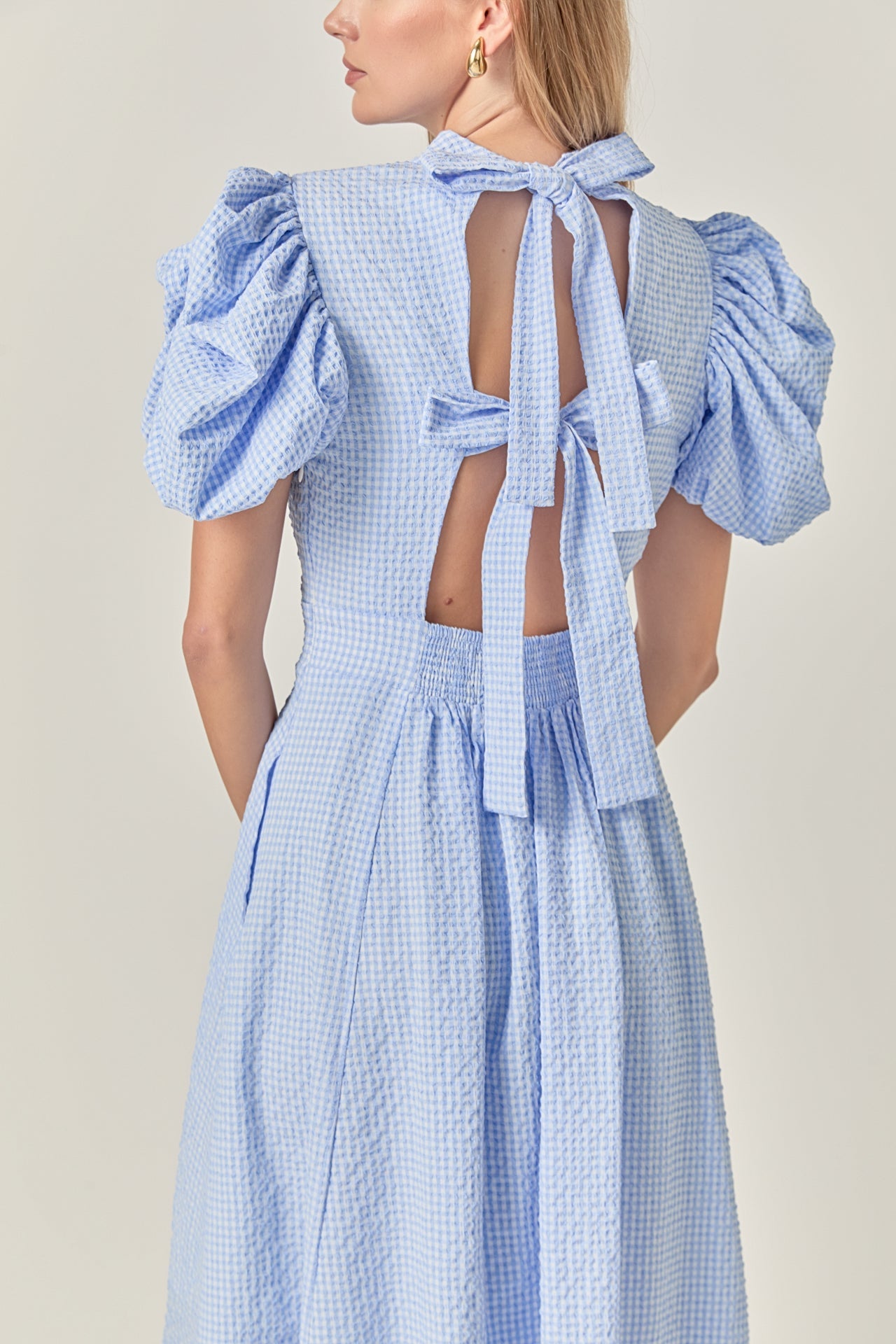 ENGLISH FACTORY - Gingham Charm Midi Dress - DRESSES available at Objectrare