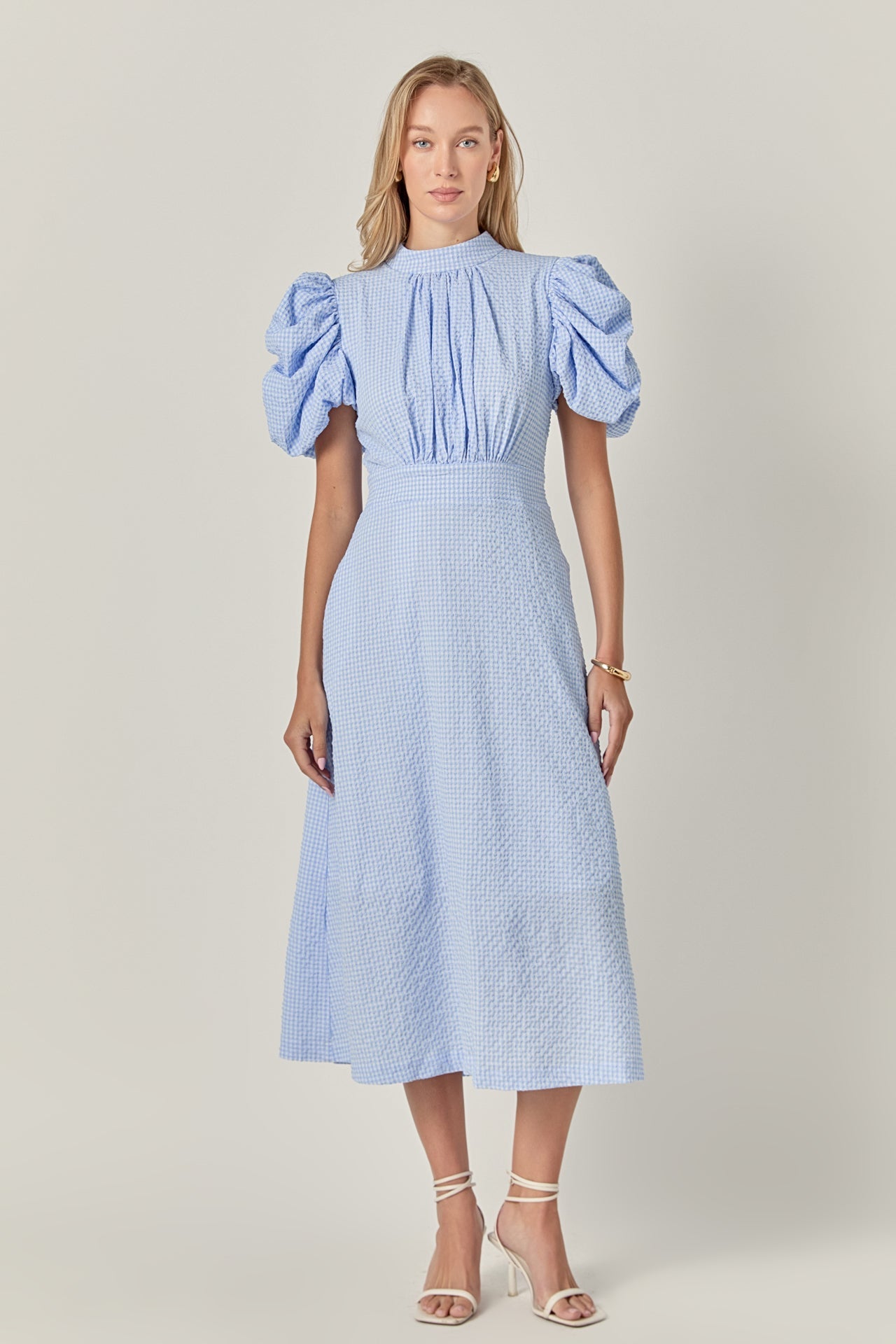ENGLISH FACTORY - Gingham Charm Midi Dress - DRESSES available at Objectrare