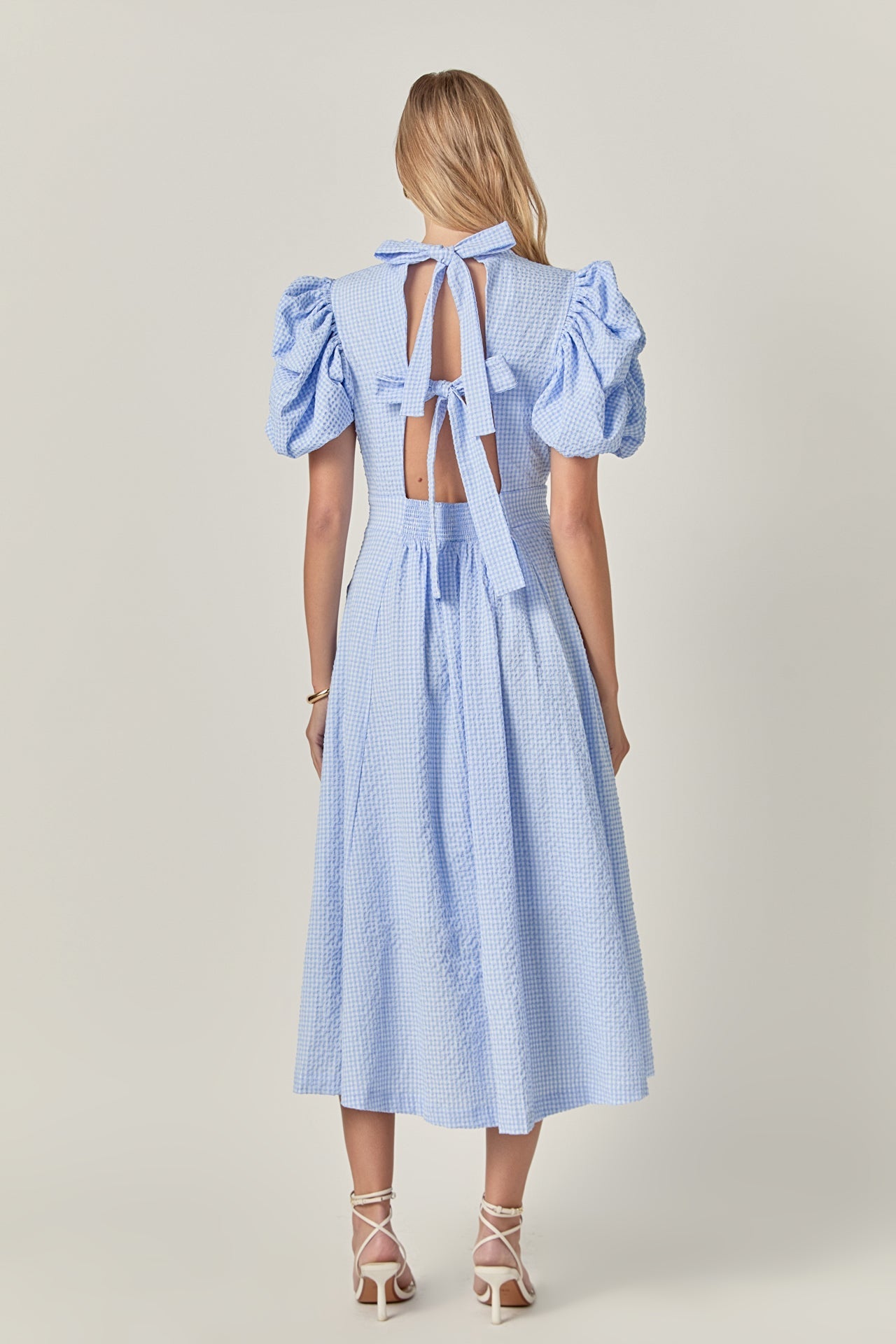 ENGLISH FACTORY - Gingham Charm Midi Dress - DRESSES available at Objectrare