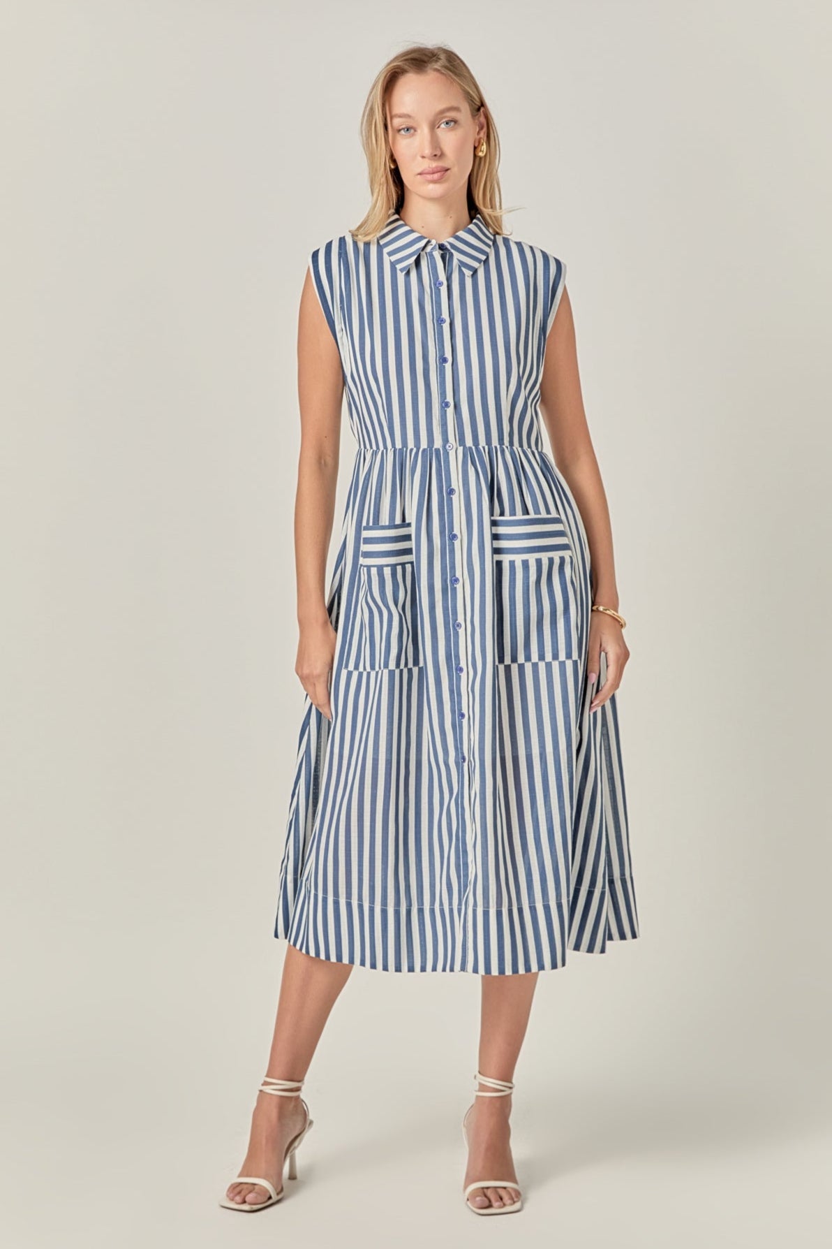 ENGLISH FACTORY - The Seersucker Stripe Midi - DRESSES available at Objectrare
