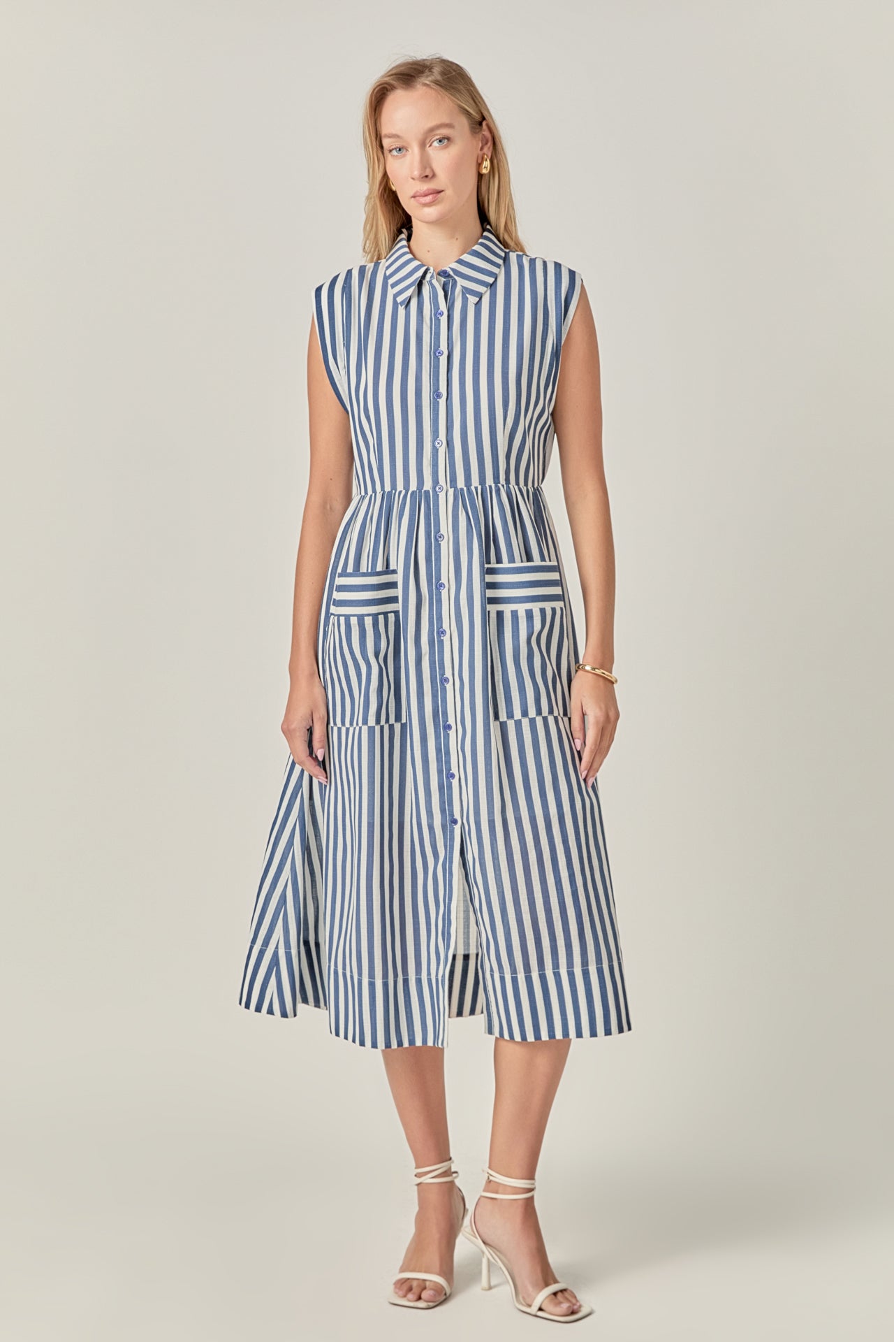 ENGLISH FACTORY - The Seersucker Stripe Midi - DRESSES available at Objectrare