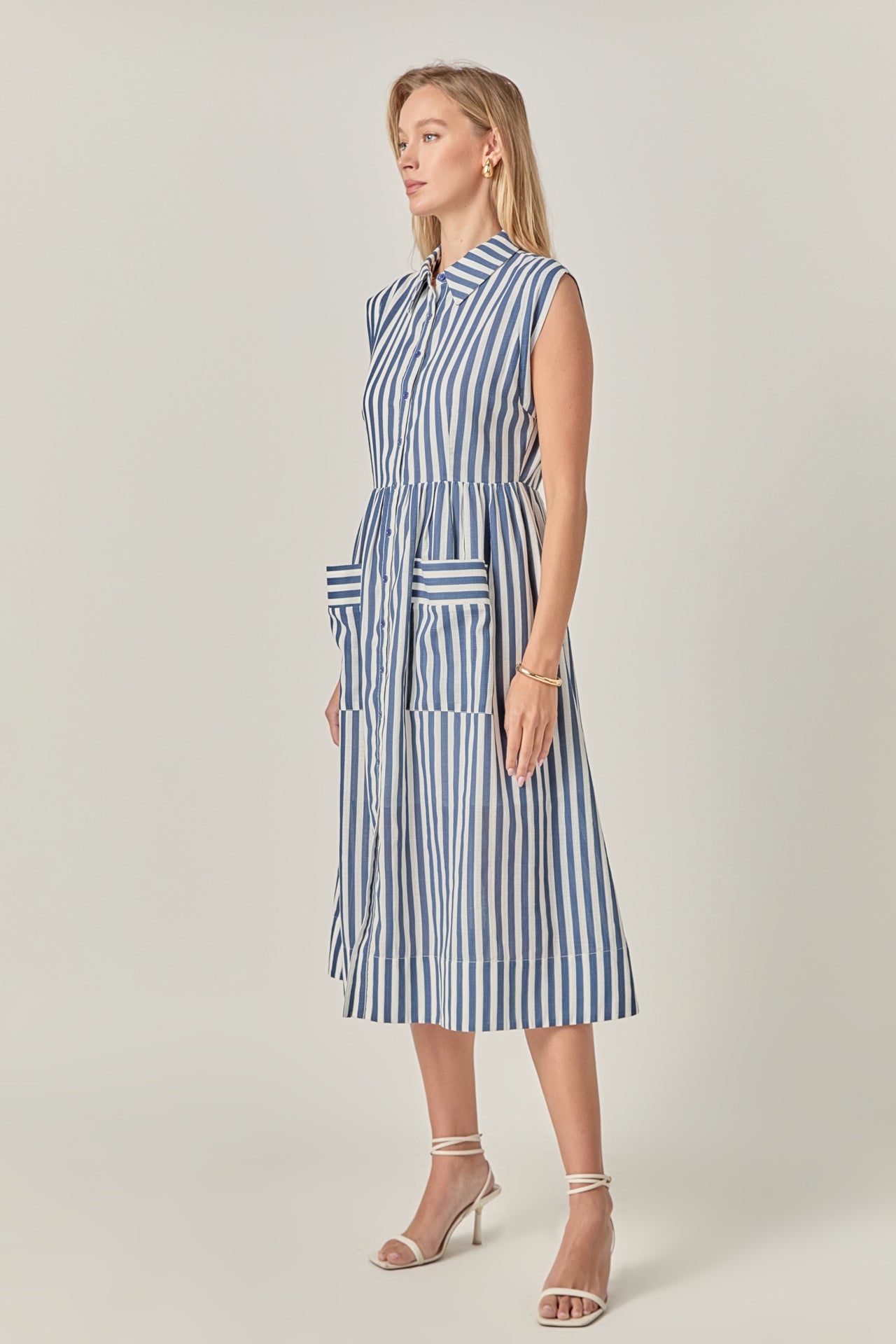 ENGLISH FACTORY - The Seersucker Stripe Midi - DRESSES available at Objectrare