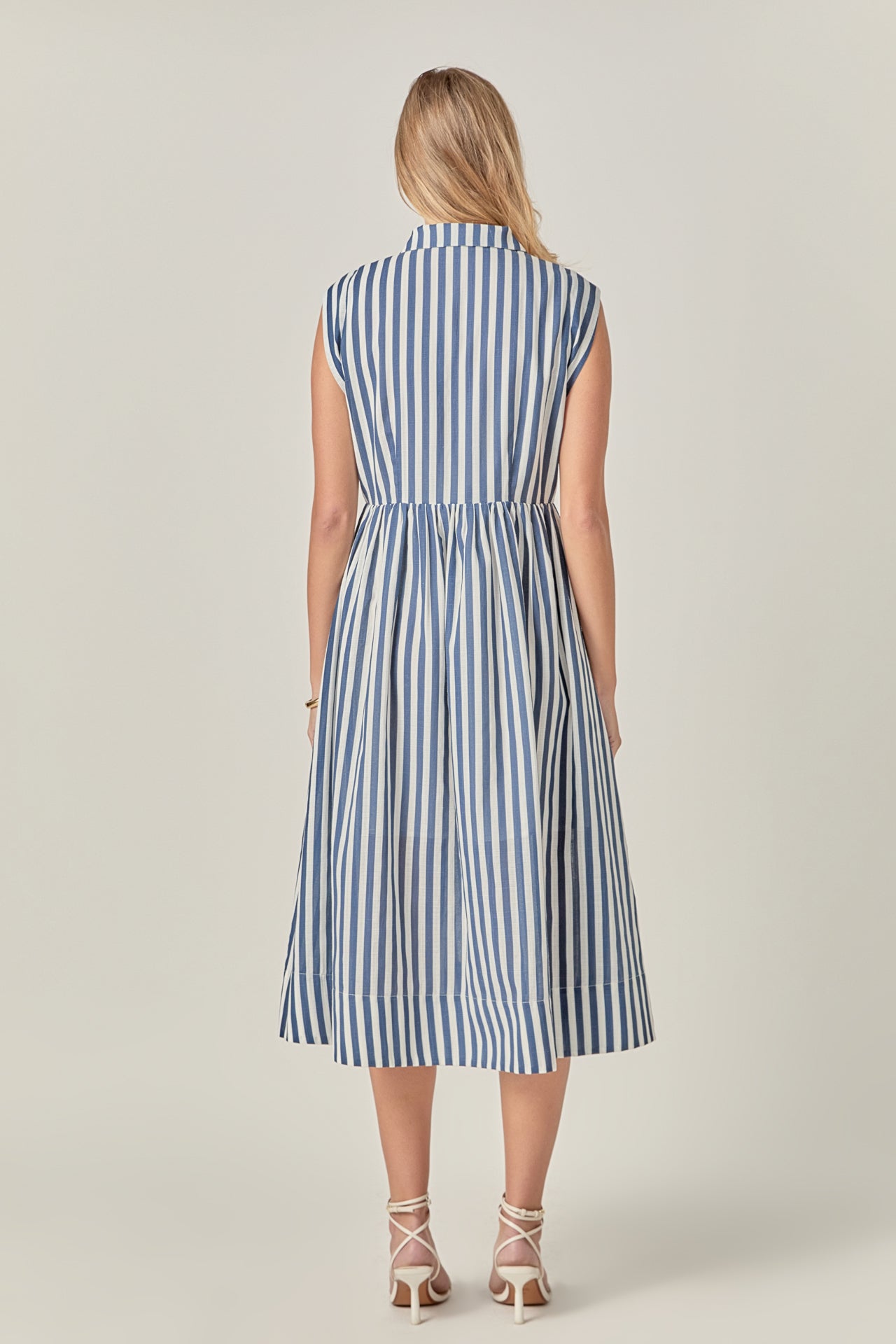 ENGLISH FACTORY - The Seersucker Stripe Midi - DRESSES available at Objectrare