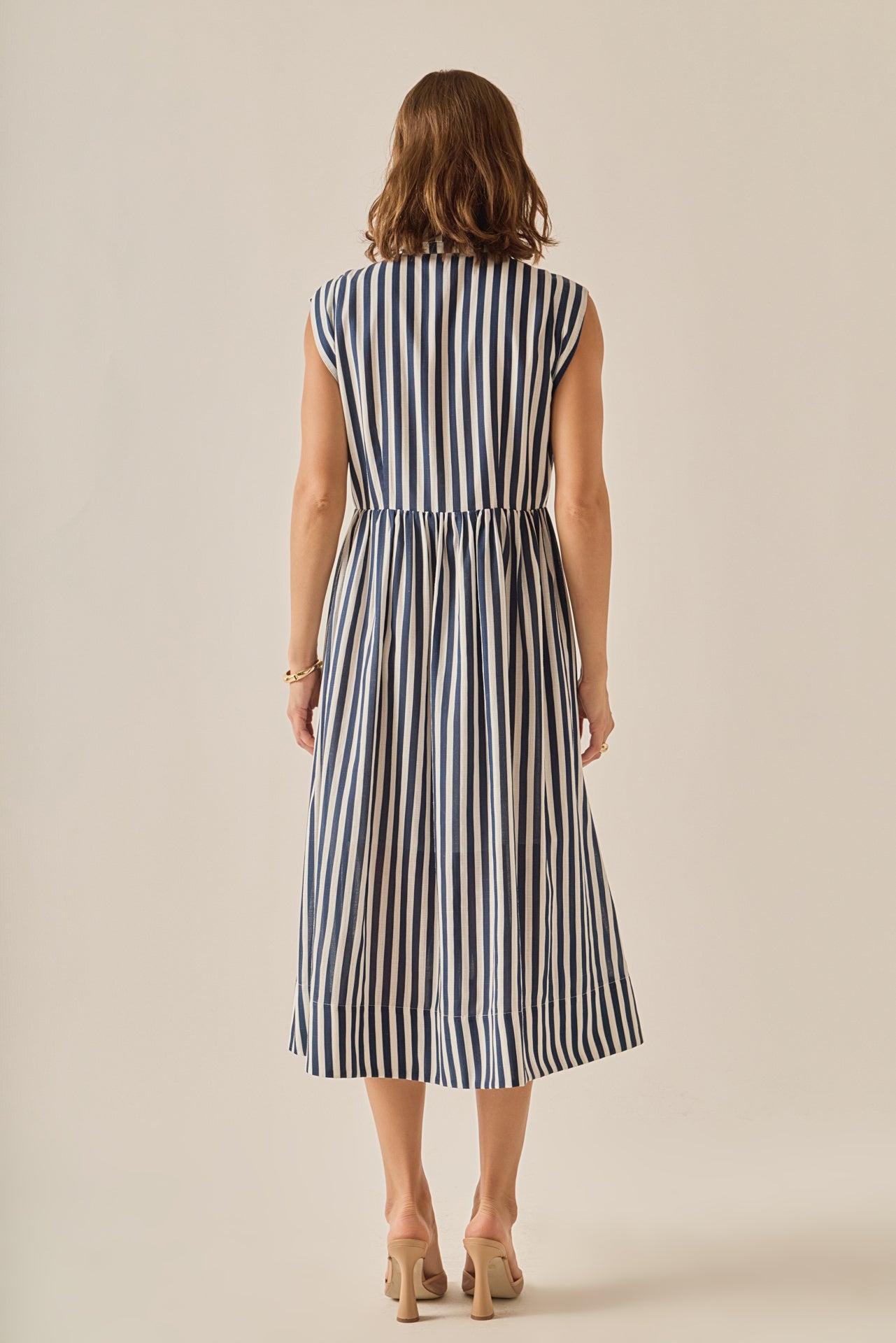 ENGLISH FACTORY - The Seersucker Stripe Midi Dress - DRESSES available at Objectrare