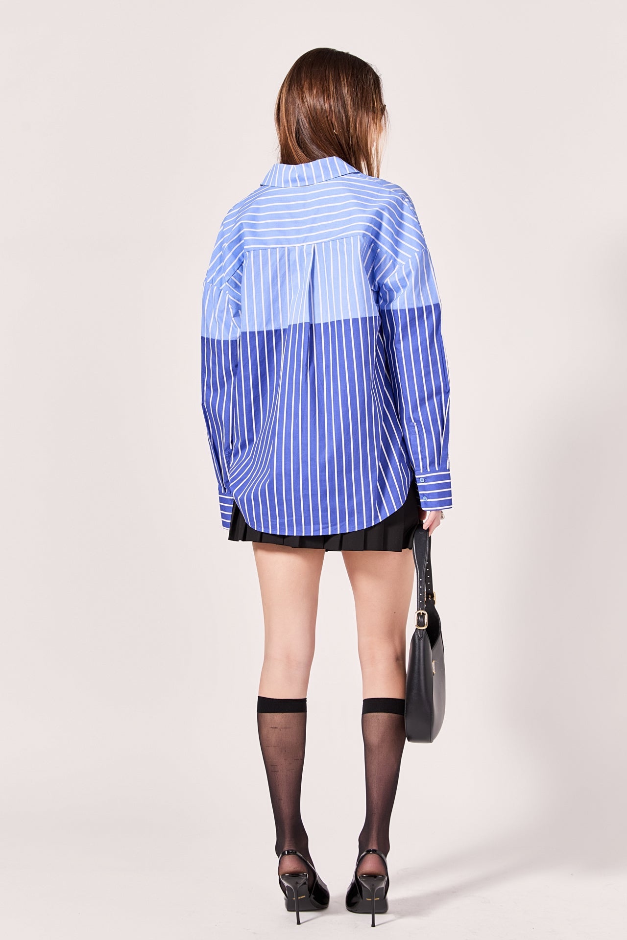ENGLISH FACTORY - Colorblock Stripe Oversized Shirt - SHIRTS available at Objectrare