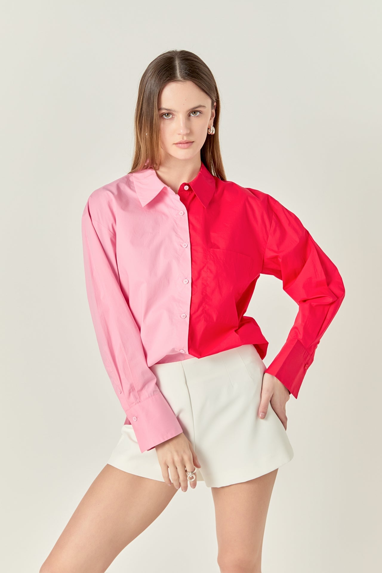 ENGLISH FACTORY - Colorblock Shirt - BLOUSES available at Objectrare