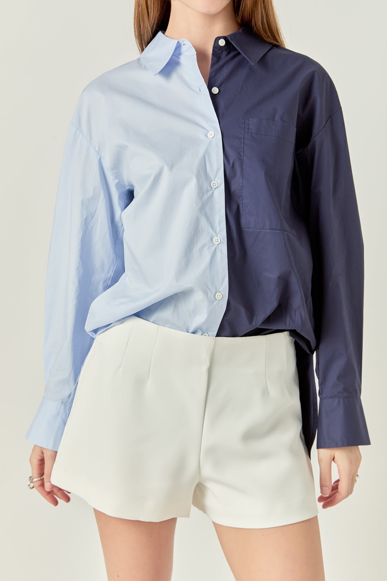 ENGLISH FACTORY - Colorblock Shirt - BLOUSES available at Objectrare