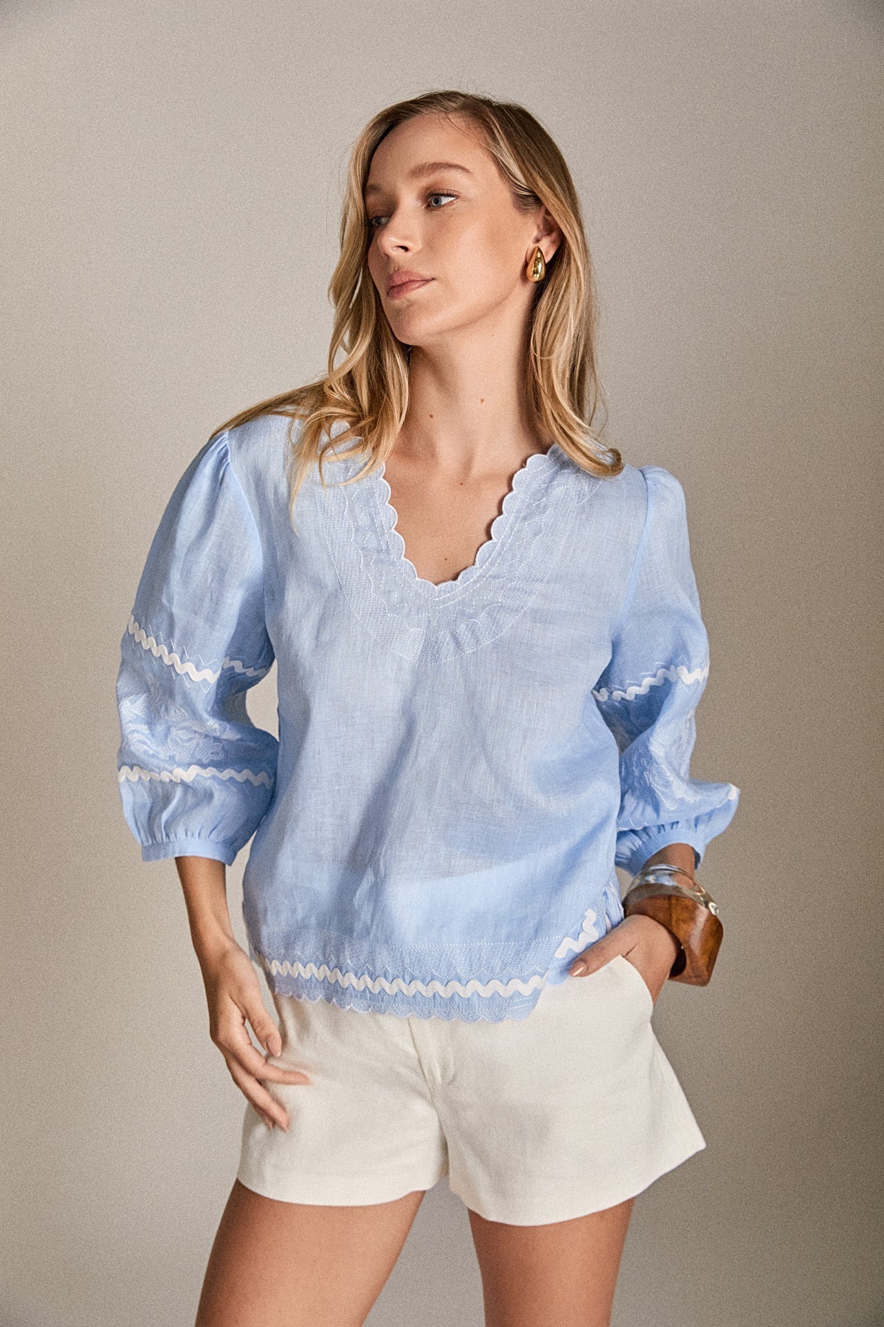 ENGLISH FACTORY - The Juliette Linen Shorts - SHORTS available at Objectrare