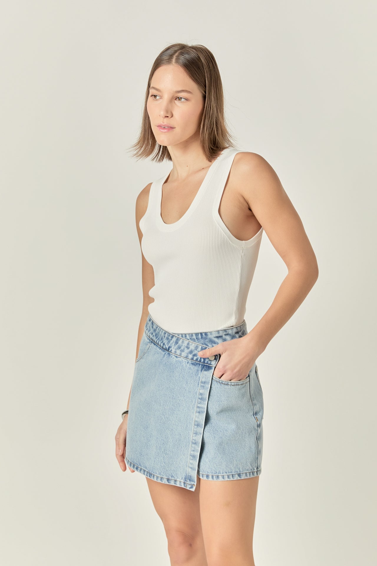 ENGLISH FACTORY - Denim Skort - SKORTS available at Objectrare