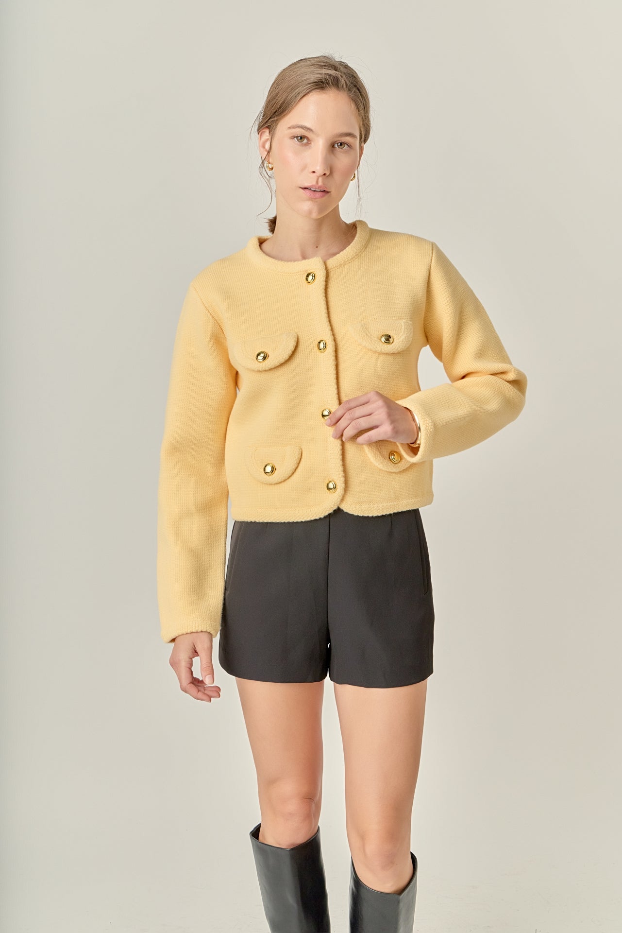 ENGLISH FACTORY - Round Hem Cardigan - SWEATERS & KNITS available at Objectrare