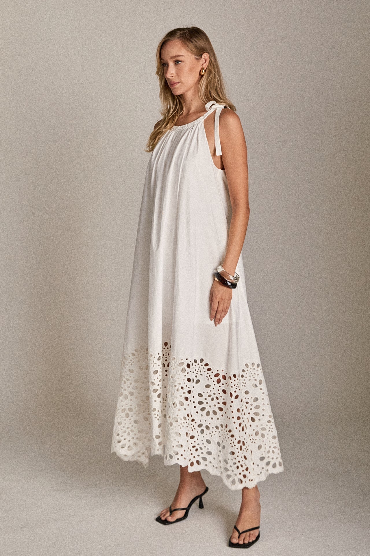 ENGLISH FACTORY - The Celine Eyelet Midi Dress - DRESSES available at Objectrare
