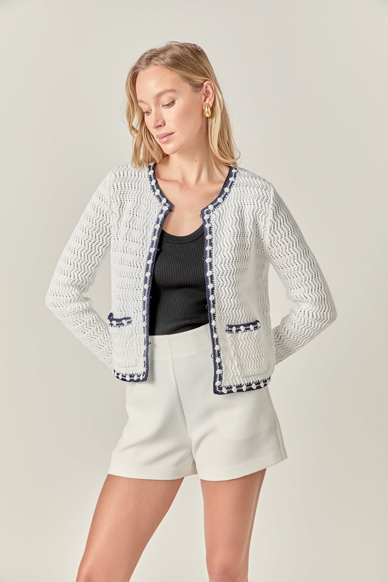 ENGLISH FACTORY - Coastal Stitch Cardigan - SWEATERS & KNITS available at Objectrare