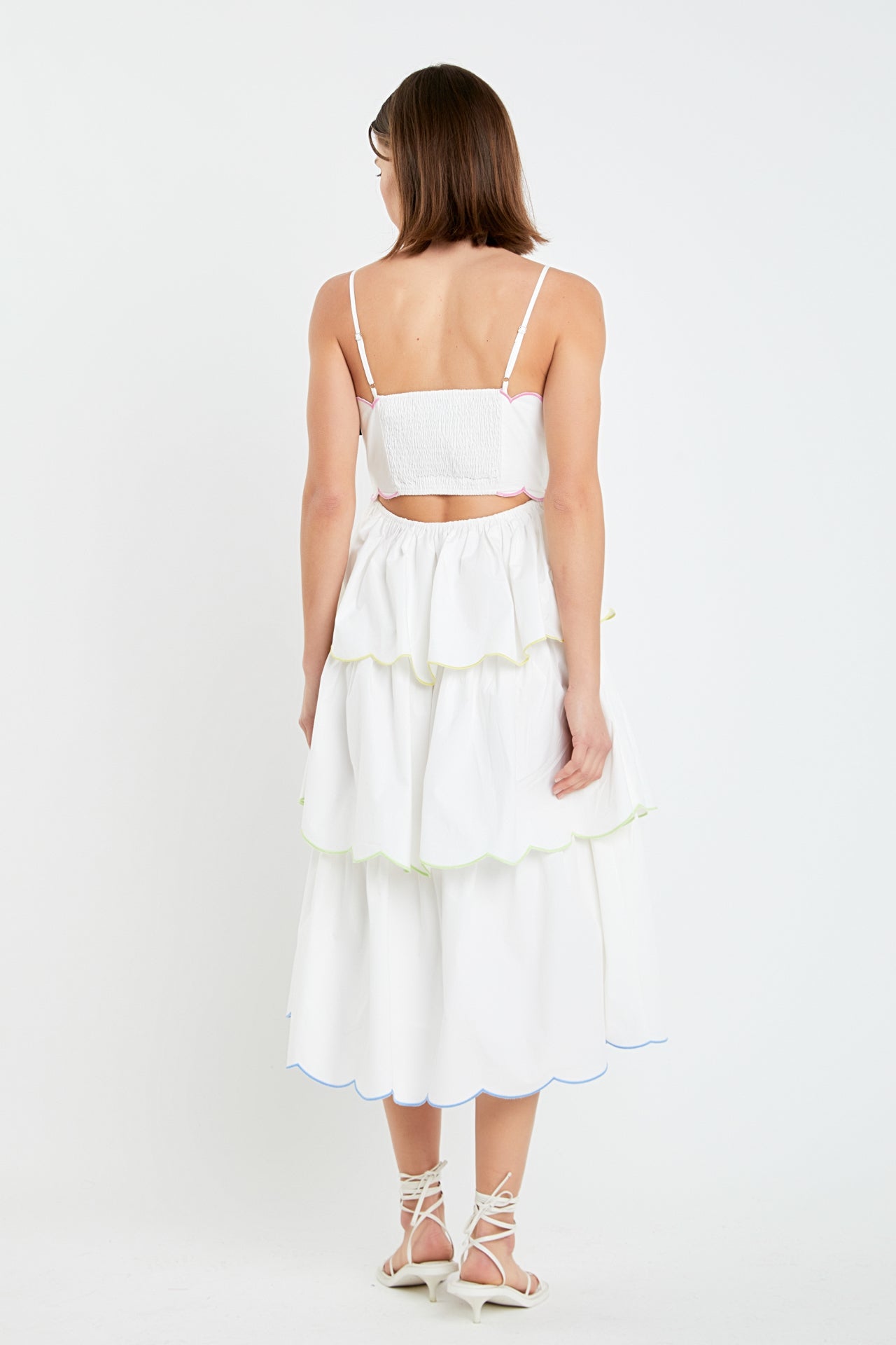 ENGLISH FACTORY - Scallop Sleeveless Tiered Dress - DRESSES available at Objectrare