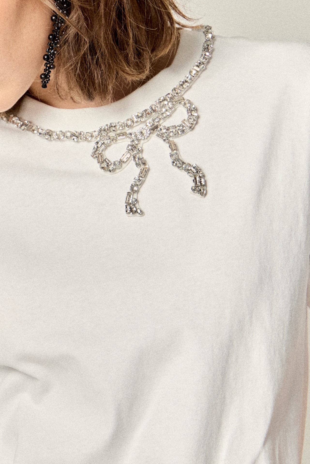 ENGLISH FACTORY - Dazzle Bow Tee - T-SHIRTS available at Objectrare