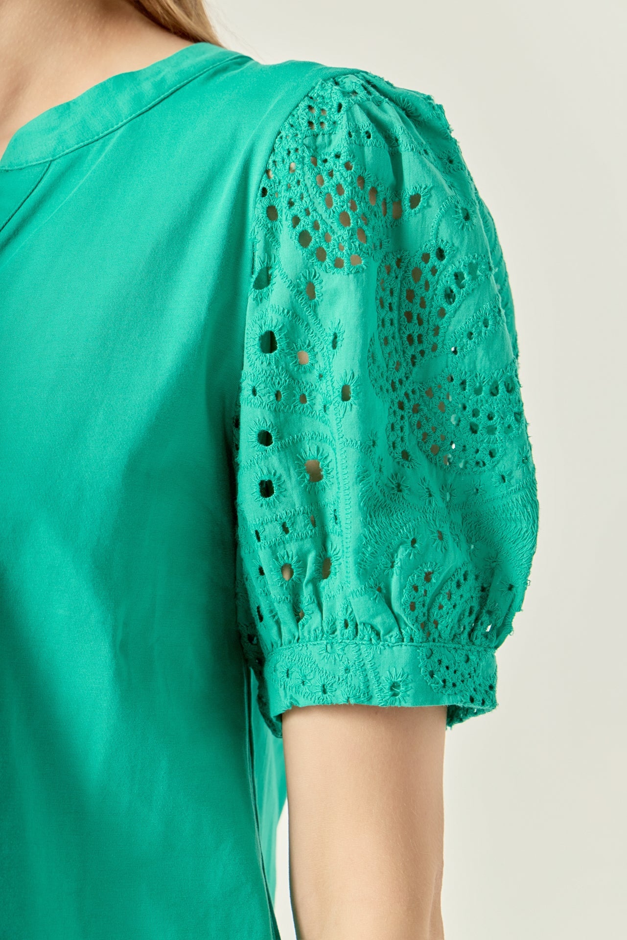 ENGLISH FACTORY - The Mixed Media Poplin Blouse - TOPS available at Objectrare