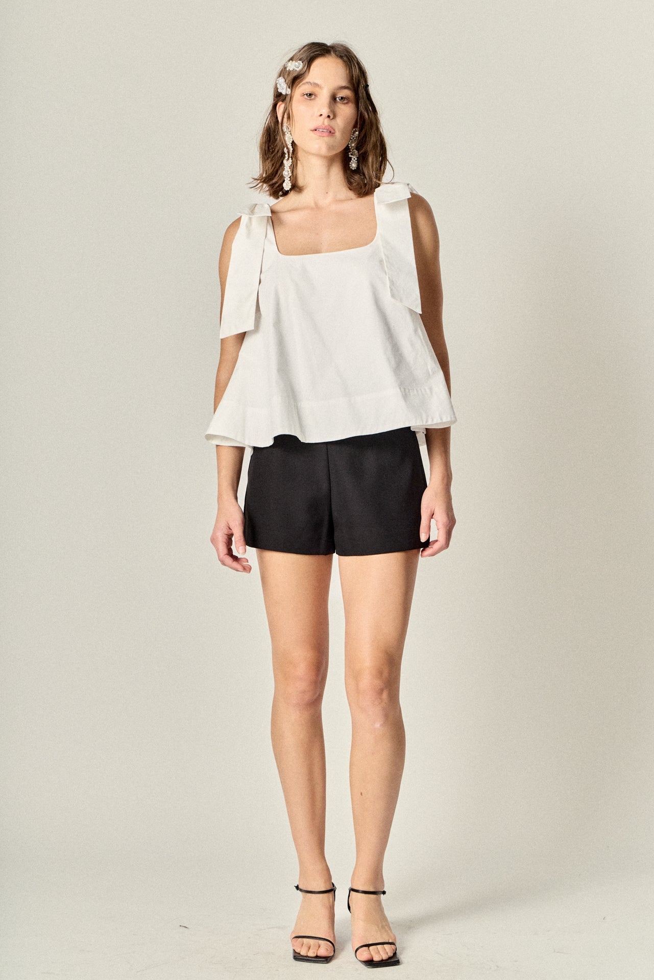 ENGLISH FACTORY - Bow Shoulder Sleeveless Top - TOPS available at Objectrare