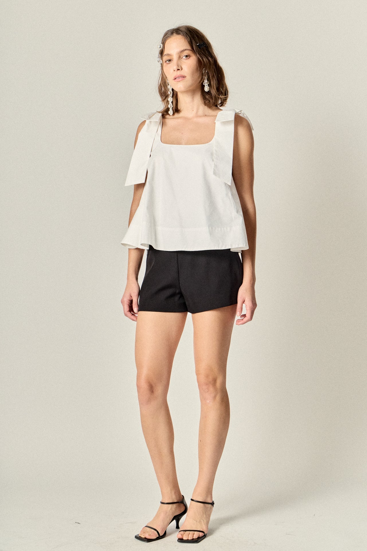 ENGLISH FACTORY - Bow Shoulder Sleeveless Top - TOPS available at Objectrare