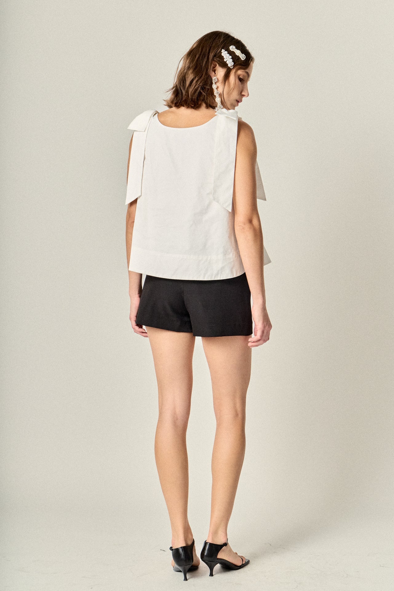 ENGLISH FACTORY - Bow Shoulder Sleeveless Top - TOPS available at Objectrare