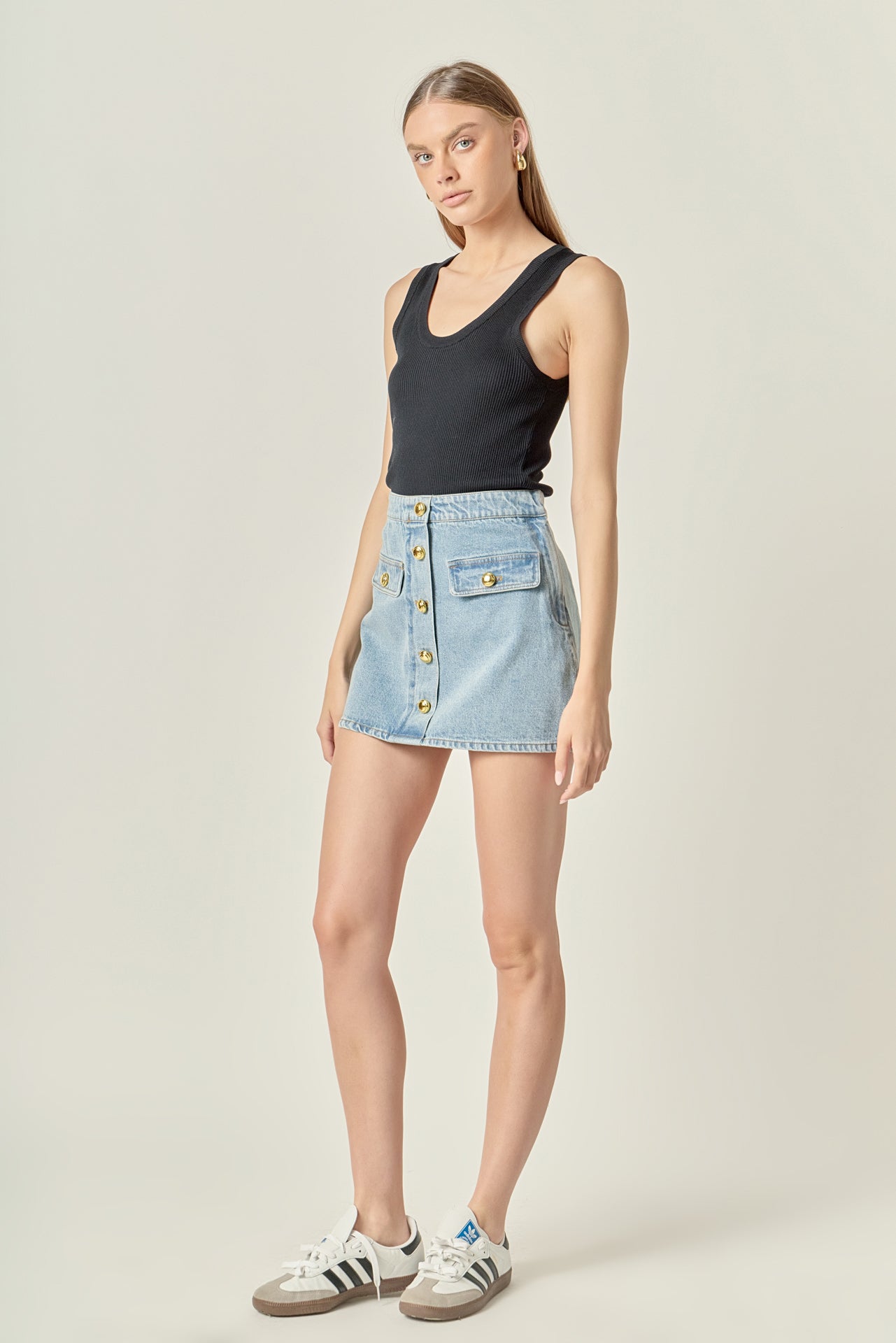 ENGLISH FACTORY - The Delilah Denim Mini Skirt - SKIRTS available at Objectrare