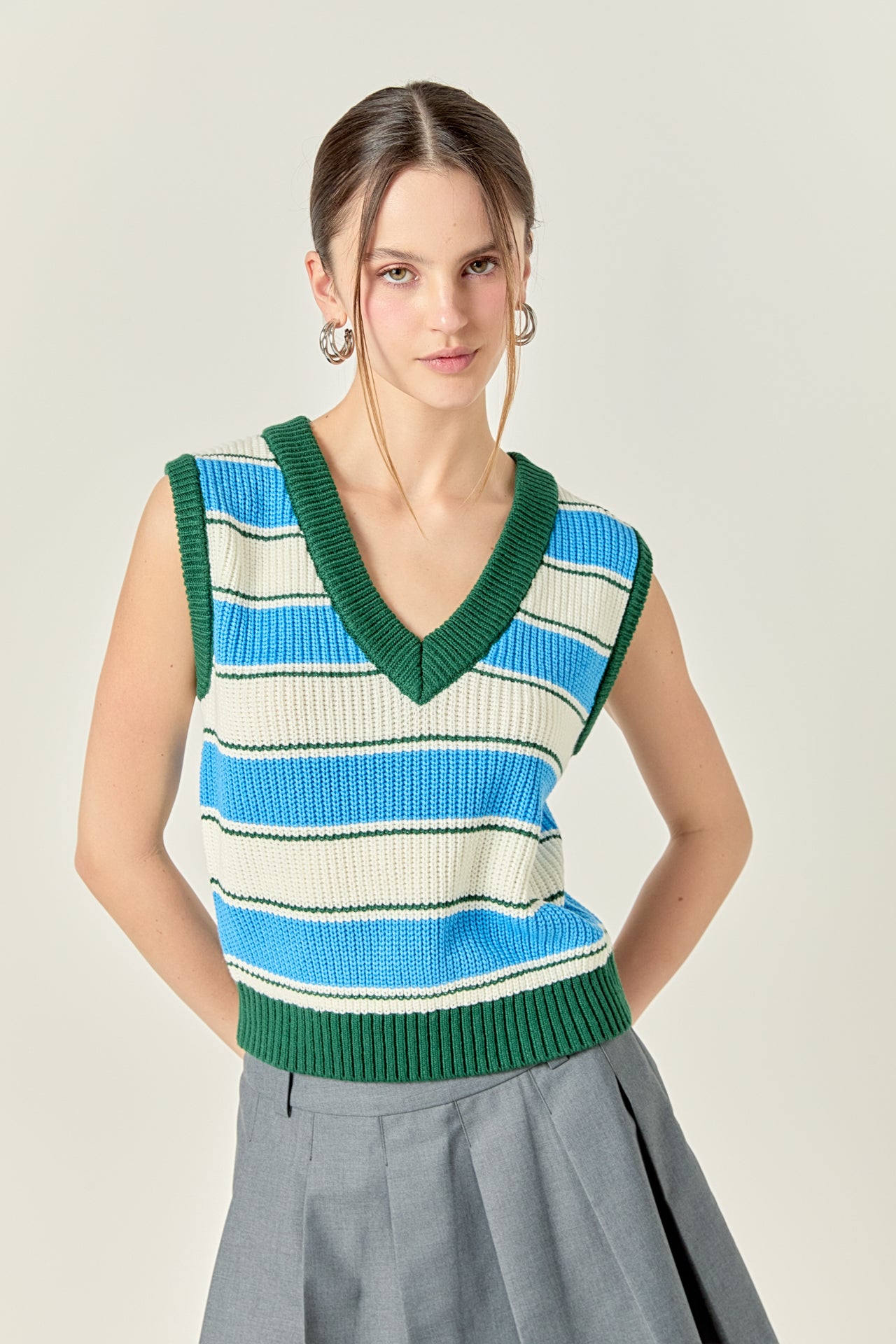 ENGLISH FACTORY - Wide Stripe Sleeveless Top - TOPS available at Objectrare