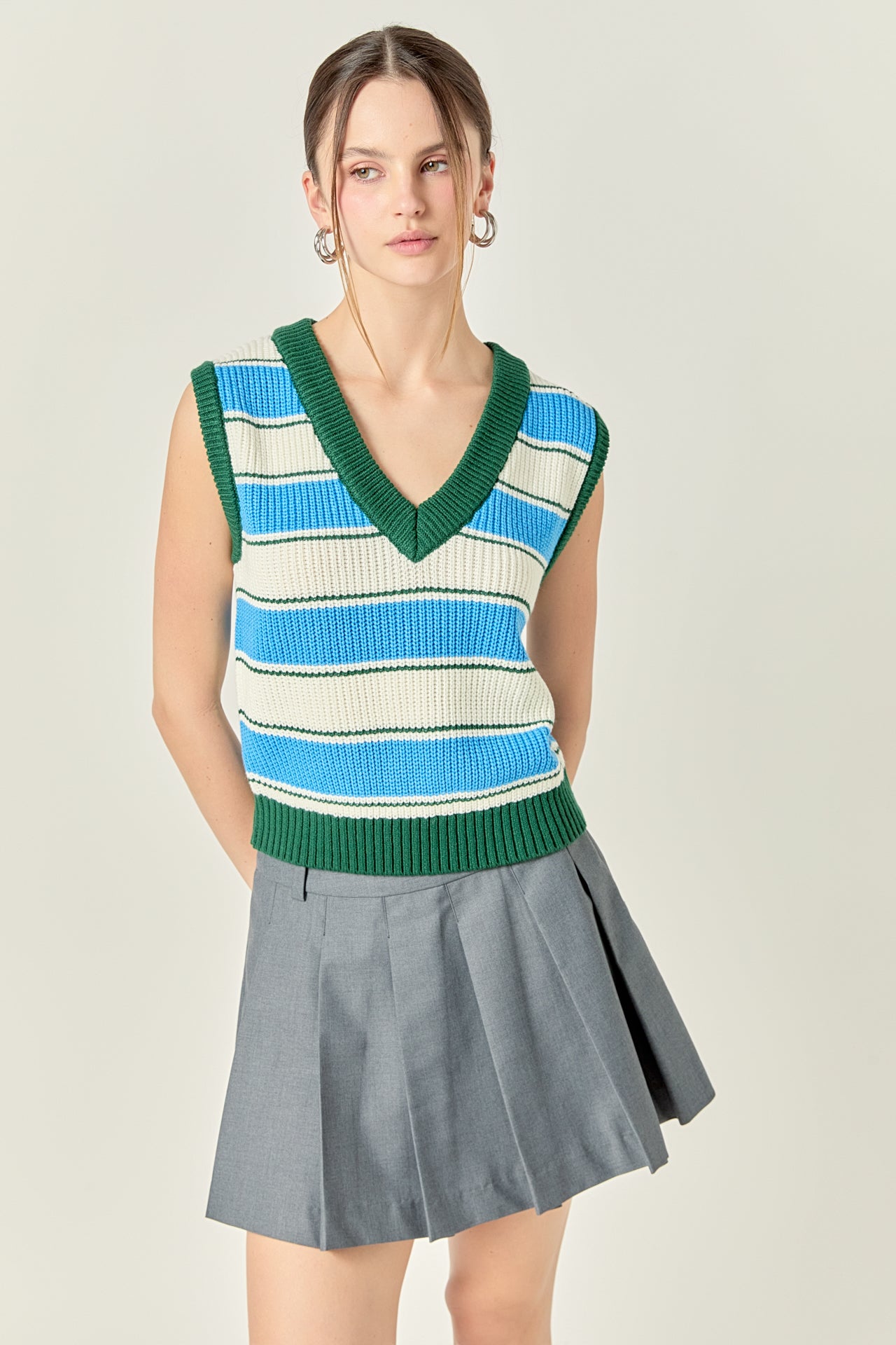 ENGLISH FACTORY - Wide Stripe Sleeveless Top - TOPS available at Objectrare