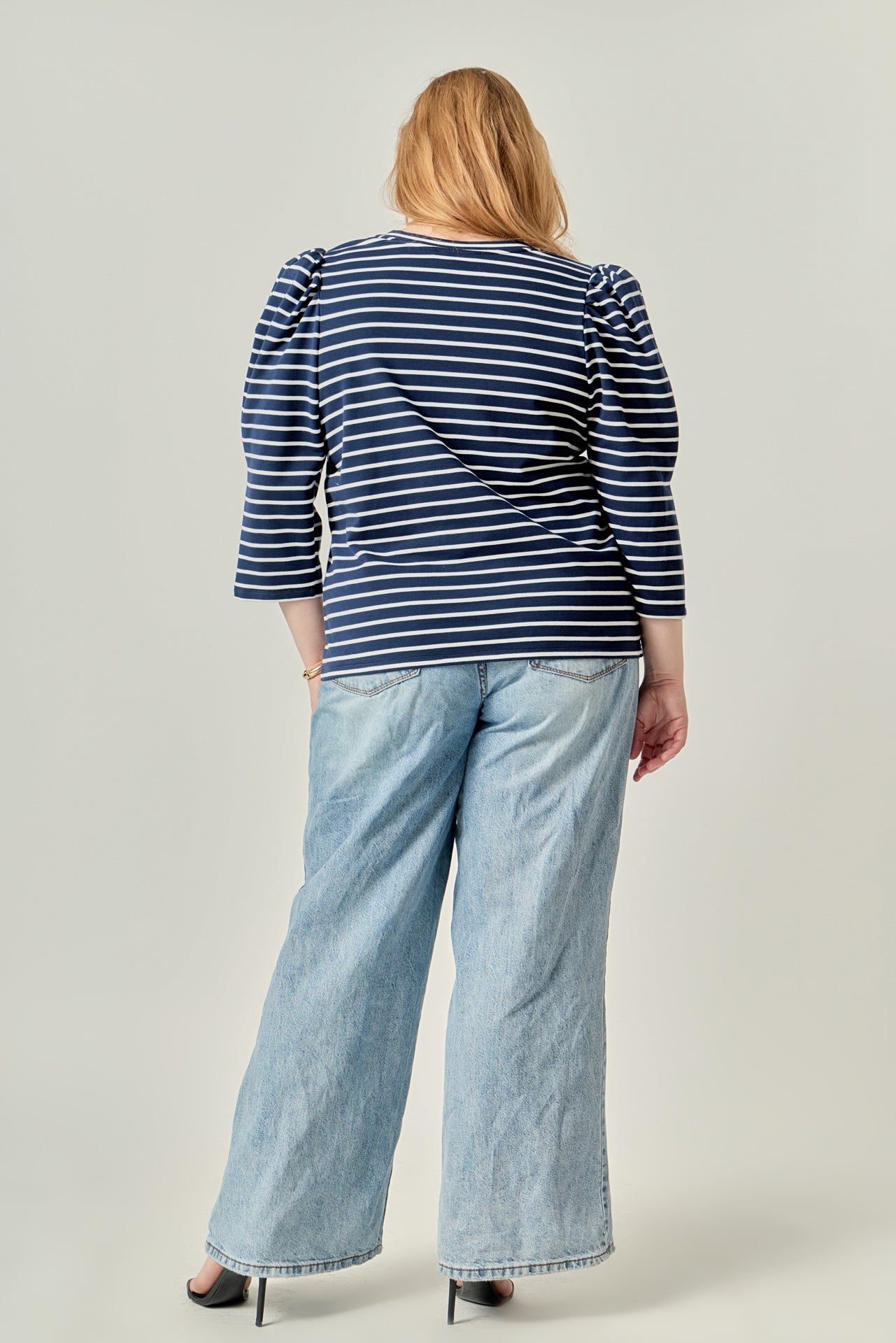ENGLISH FACTORY - Puff Sleeve Stripe Knit Top - TOPS available at Objectrare