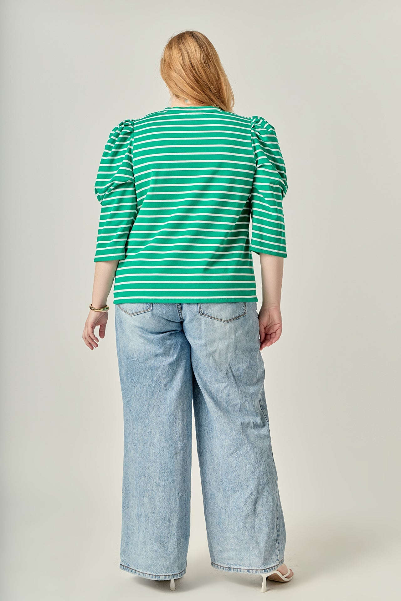 ENGLISH FACTORY - Puff Sleeve Stripe Knit Top - TOPS available at Objectrare