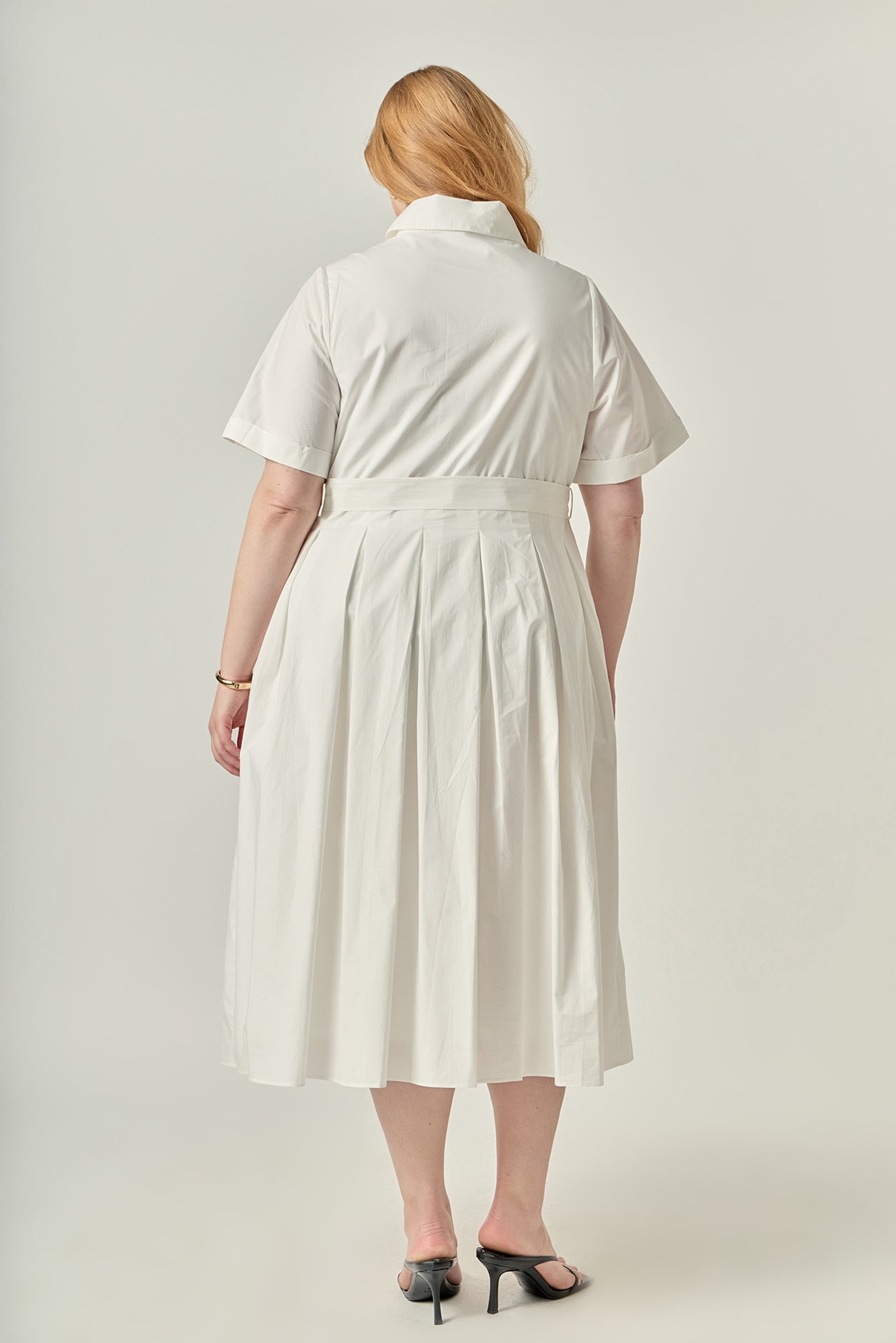ENGLISH FACTORY - Collared Belted Shirt Midi Dress - DRESSES available at Objectrare