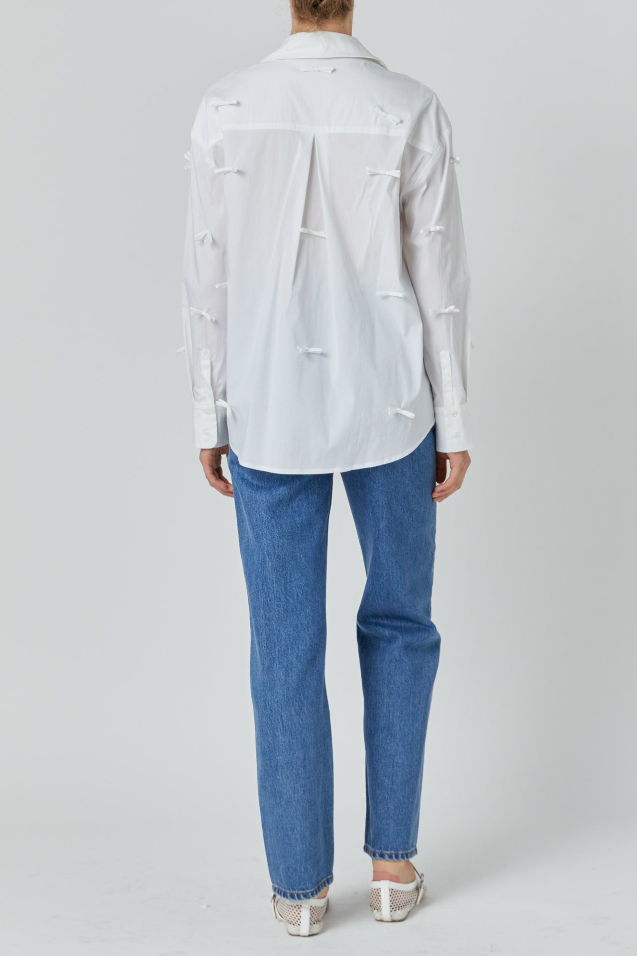 Bow Detailed Drop Shoulder Shirt