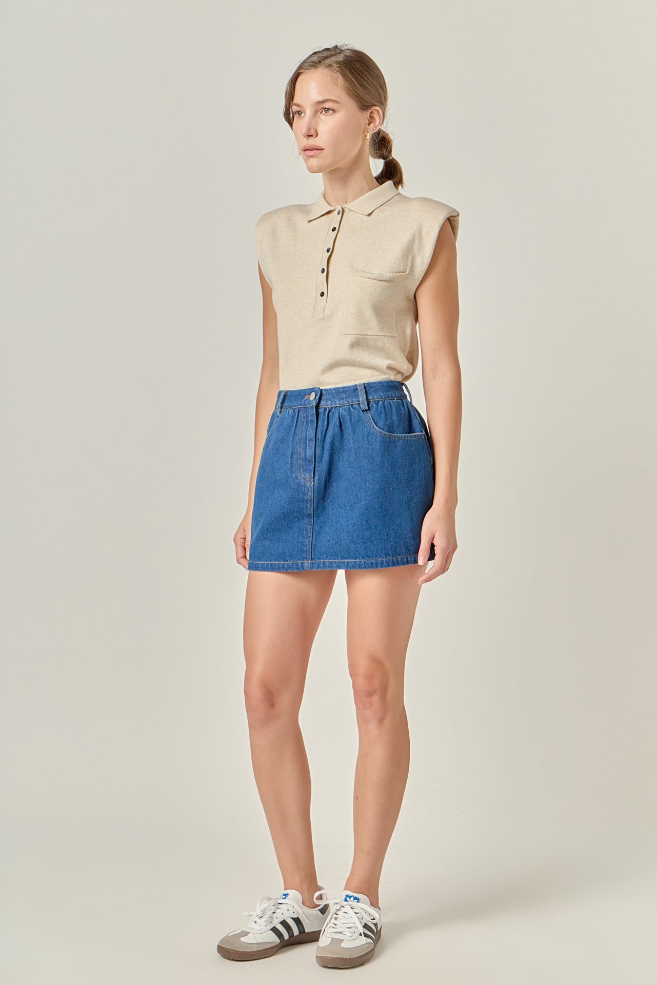 Ruffle Denim Skort