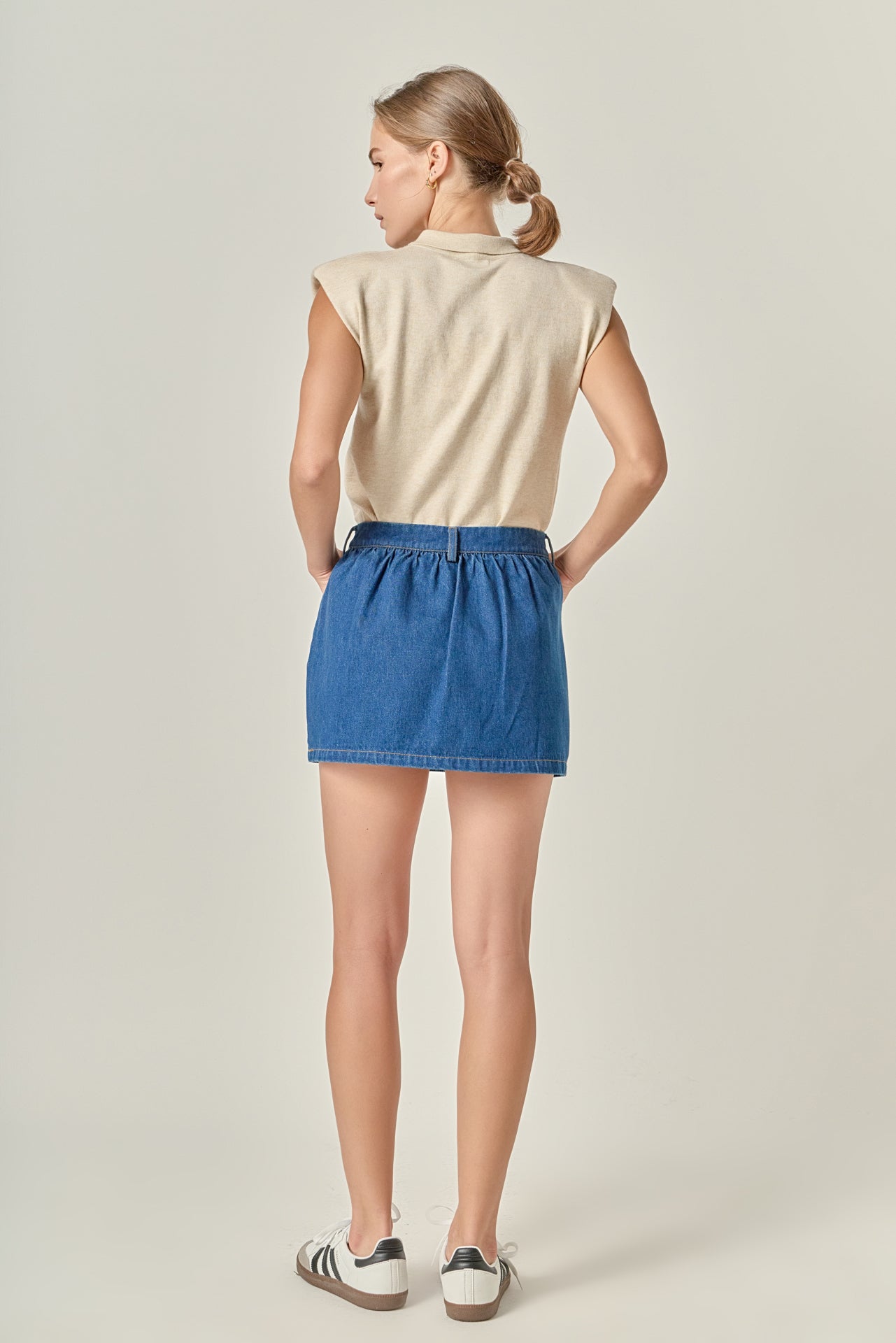 Ruffle Denim Skort