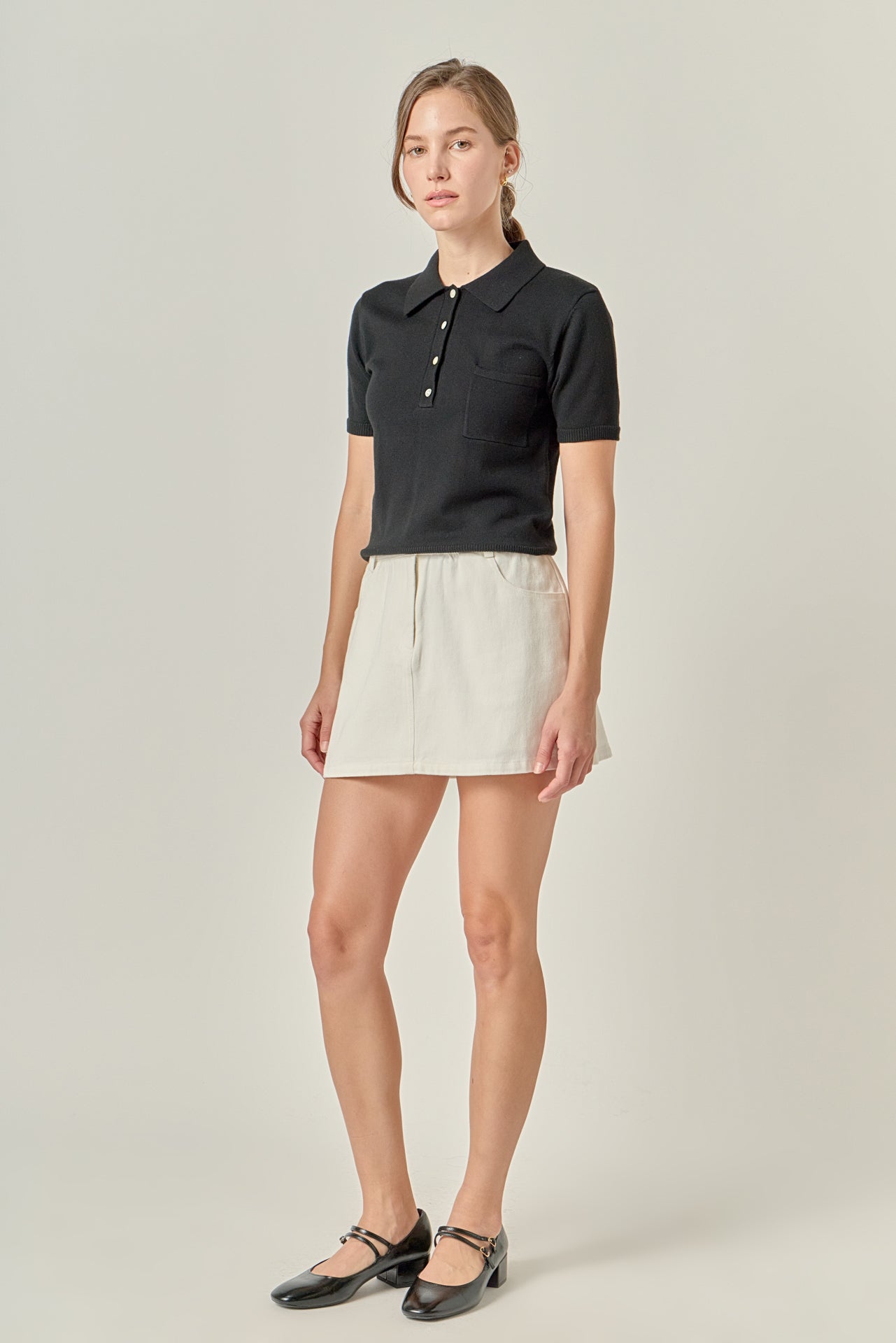 Ruffle Denim Skort