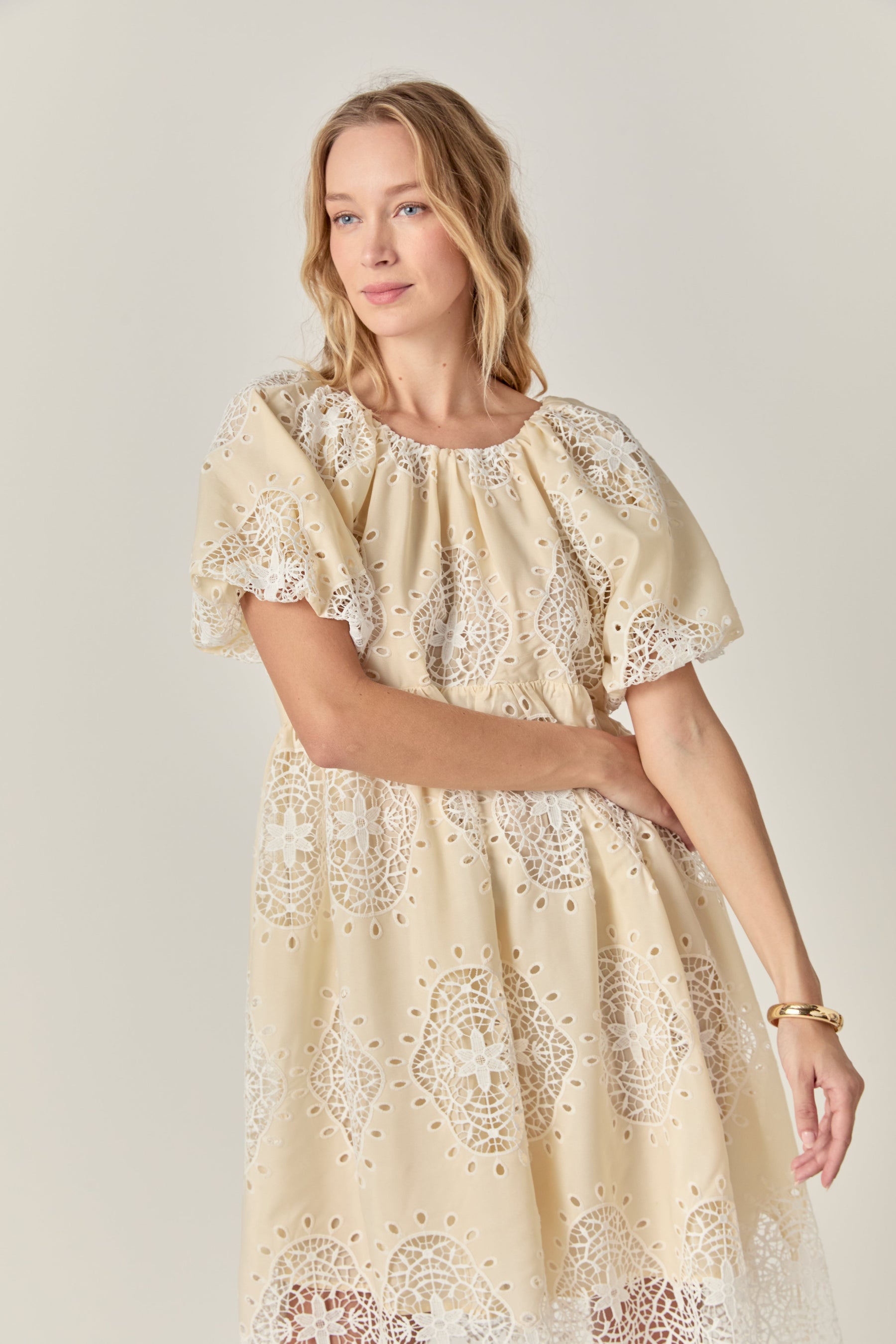 ENGLISH FACTORY - The Amelie Eyelet Dress - DRESSES available at Objectrare