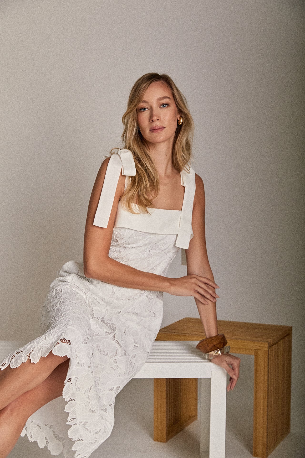 Bow Belle Lace Midi Dress