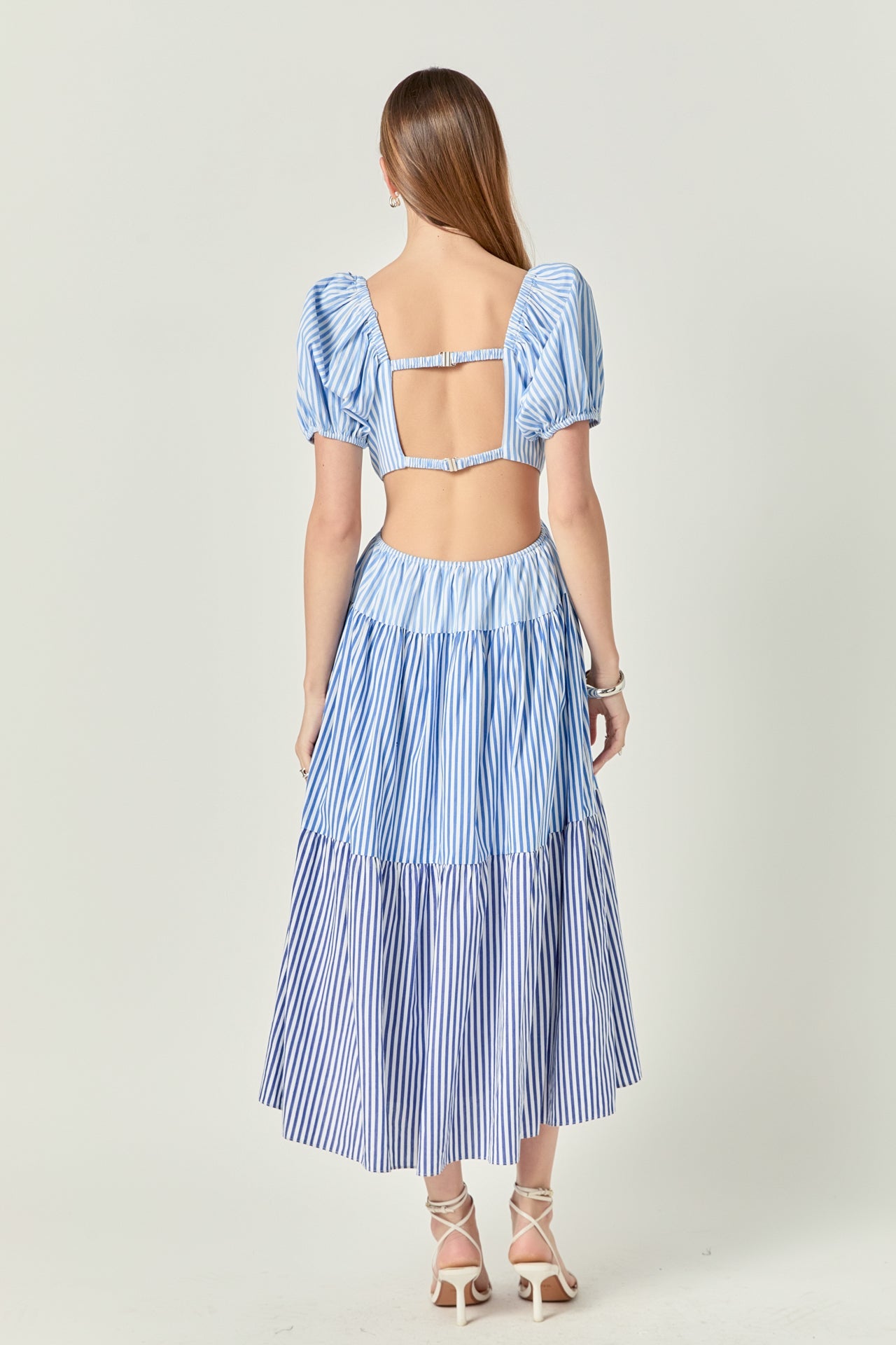 Stripe Color Block Midi Dress