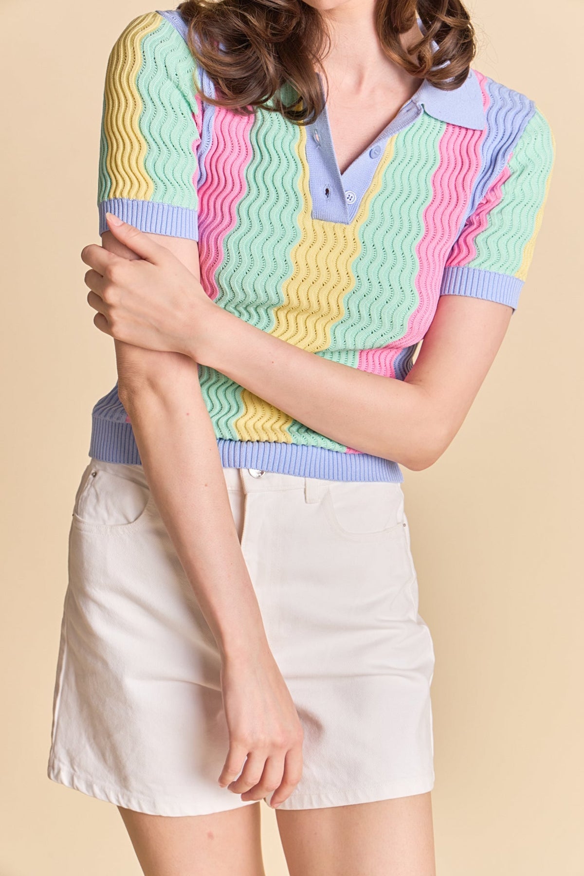 ENGLISH FACTORY - The Annelise Polo Top - TOPS available at Objectrare