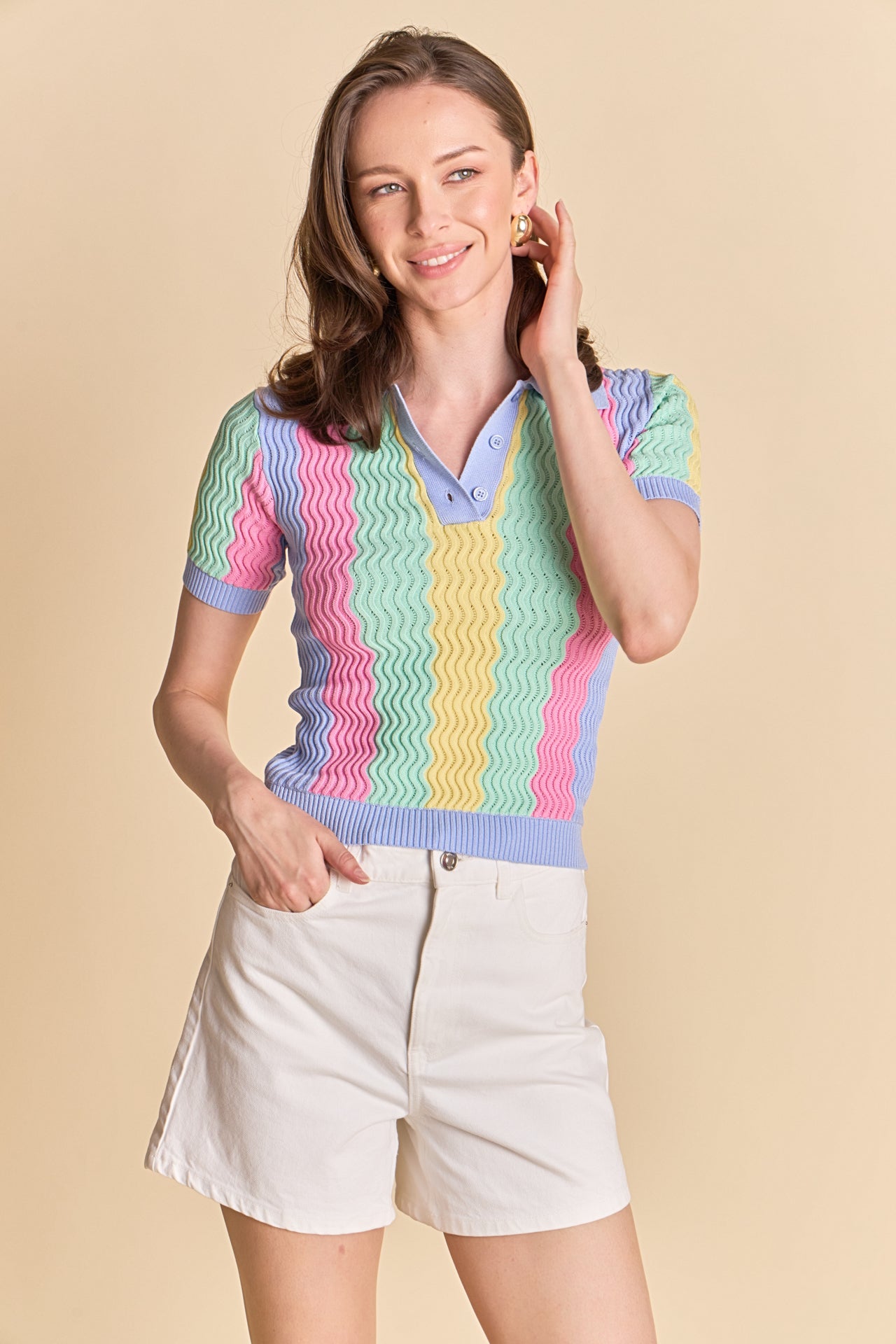ENGLISH FACTORY - The Annelise Polo Top - TOPS available at Objectrare