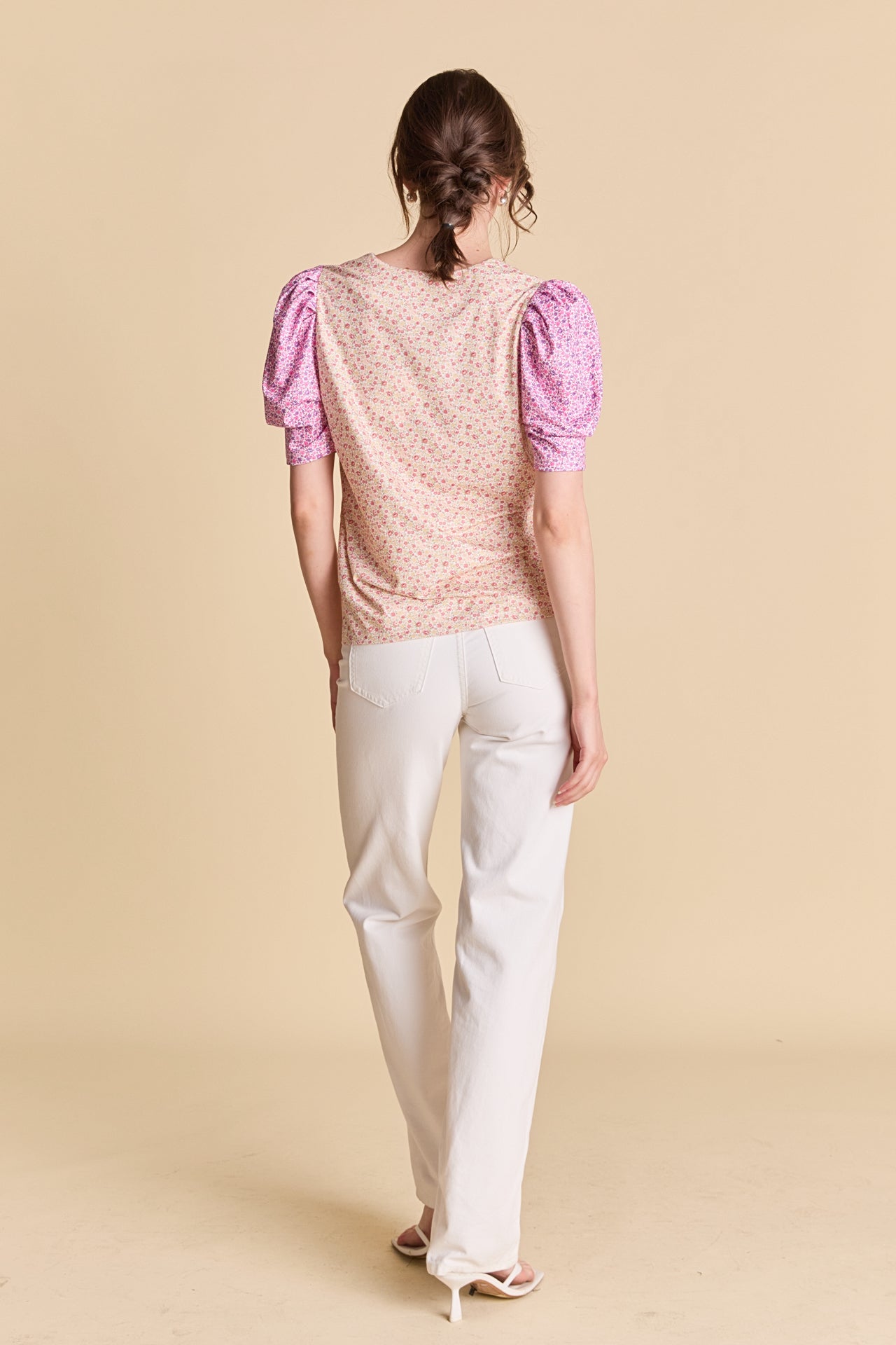 LA'VEN - Floral Knit Detail Top - TOPS available at Objectrare