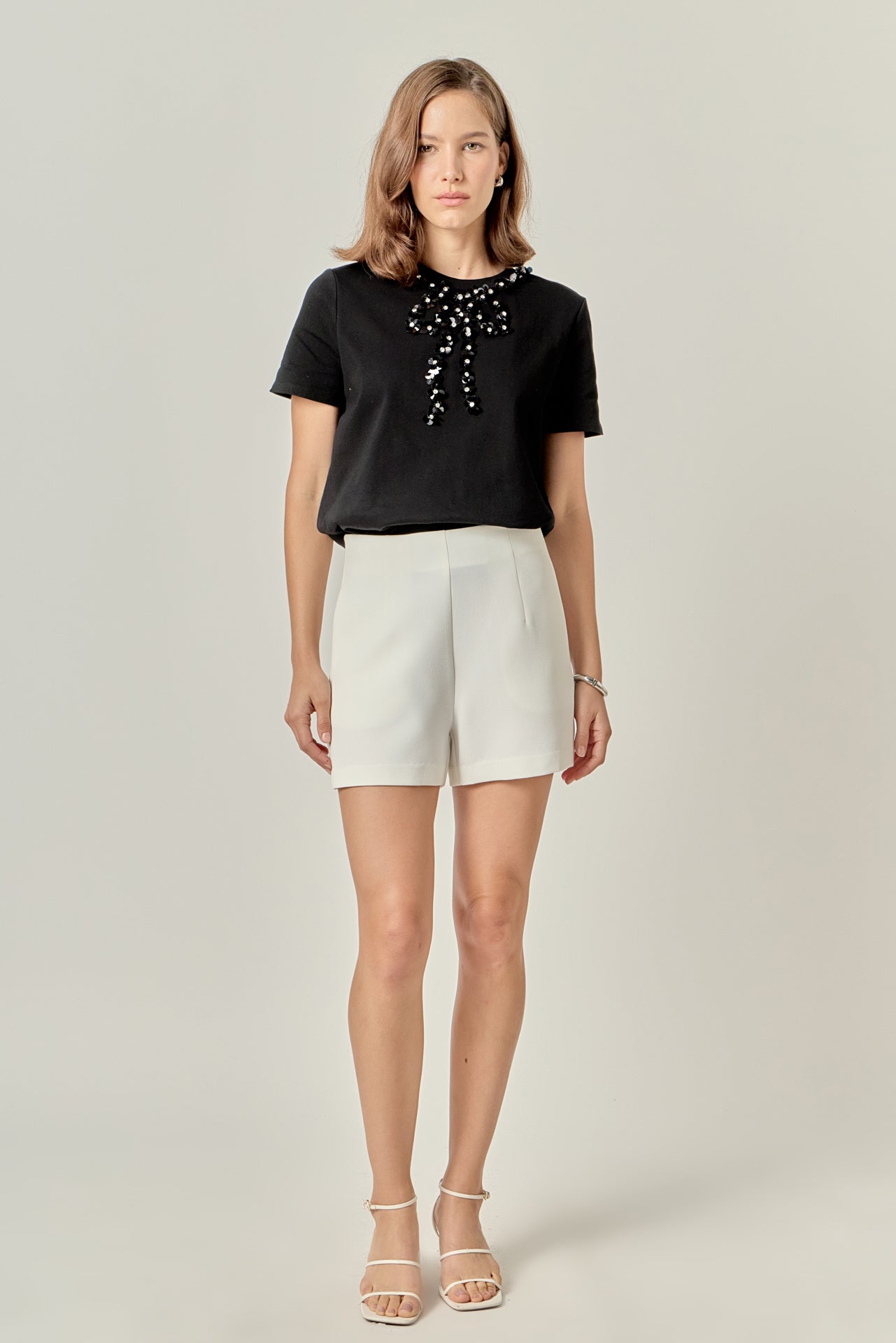 ENGLISH FACTORY - Bow Bead Detail Top - TOPS available at Objectrare