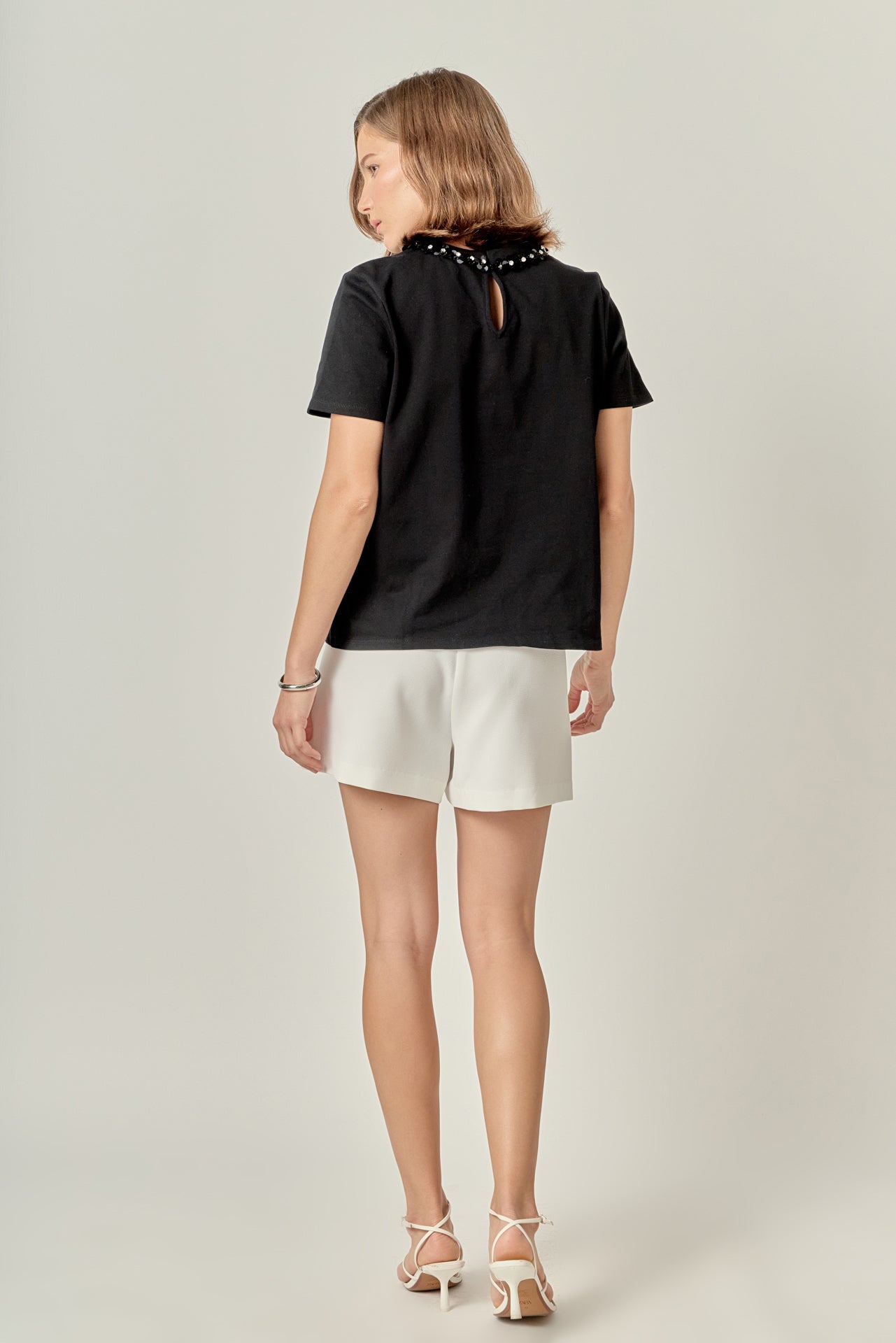 ENGLISH FACTORY - Bow Bead Detail Top - TOPS available at Objectrare