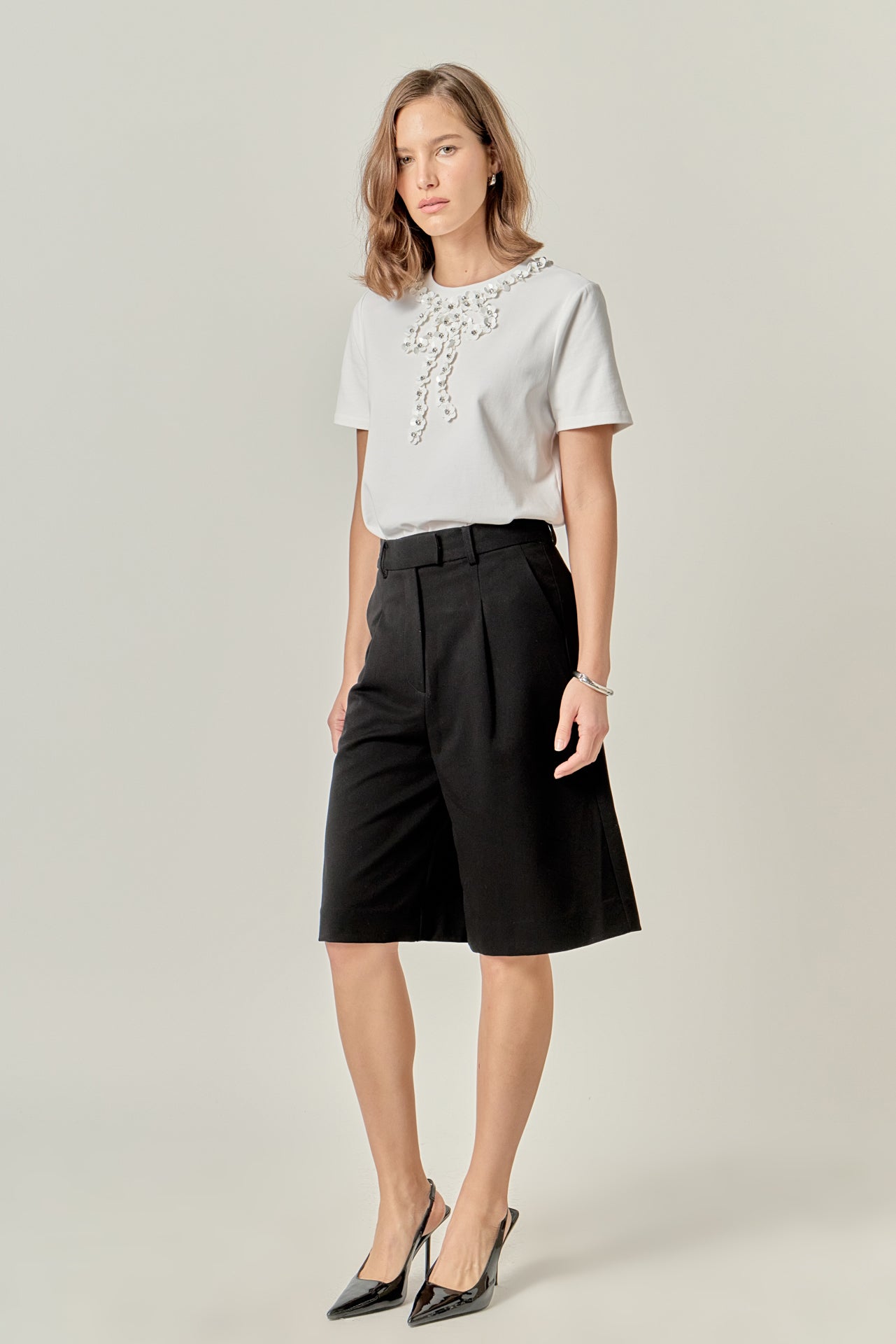 ENGLISH FACTORY - Bow Bead Detail Top - TOPS available at Objectrare